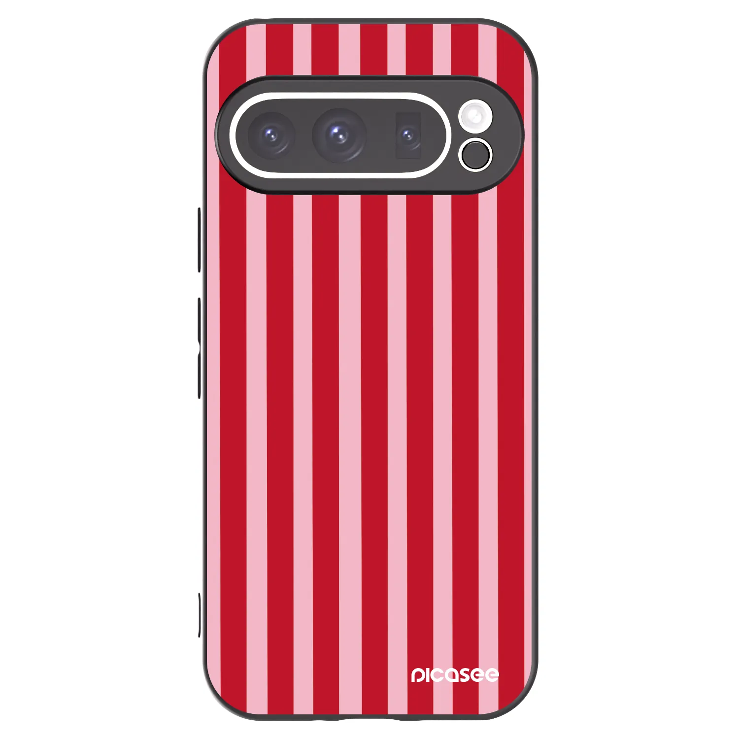 Picasee Μαύρη θήκη σιλικόνης για Google Pixel 9 Pro XL - Lines red