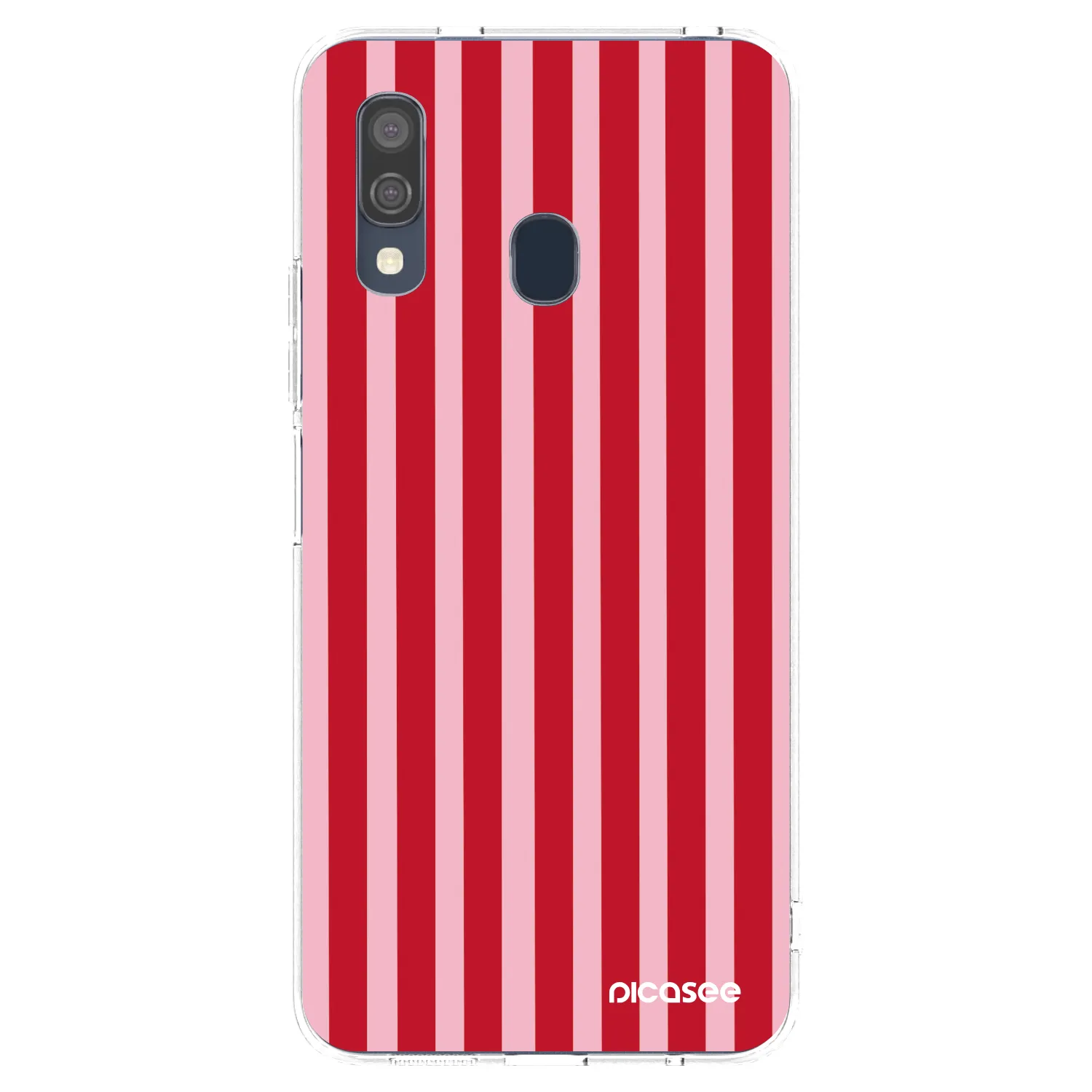 Picasee διαφανής θήκη σιλικόνης Samsung Galaxy A40 A405F - Lines red