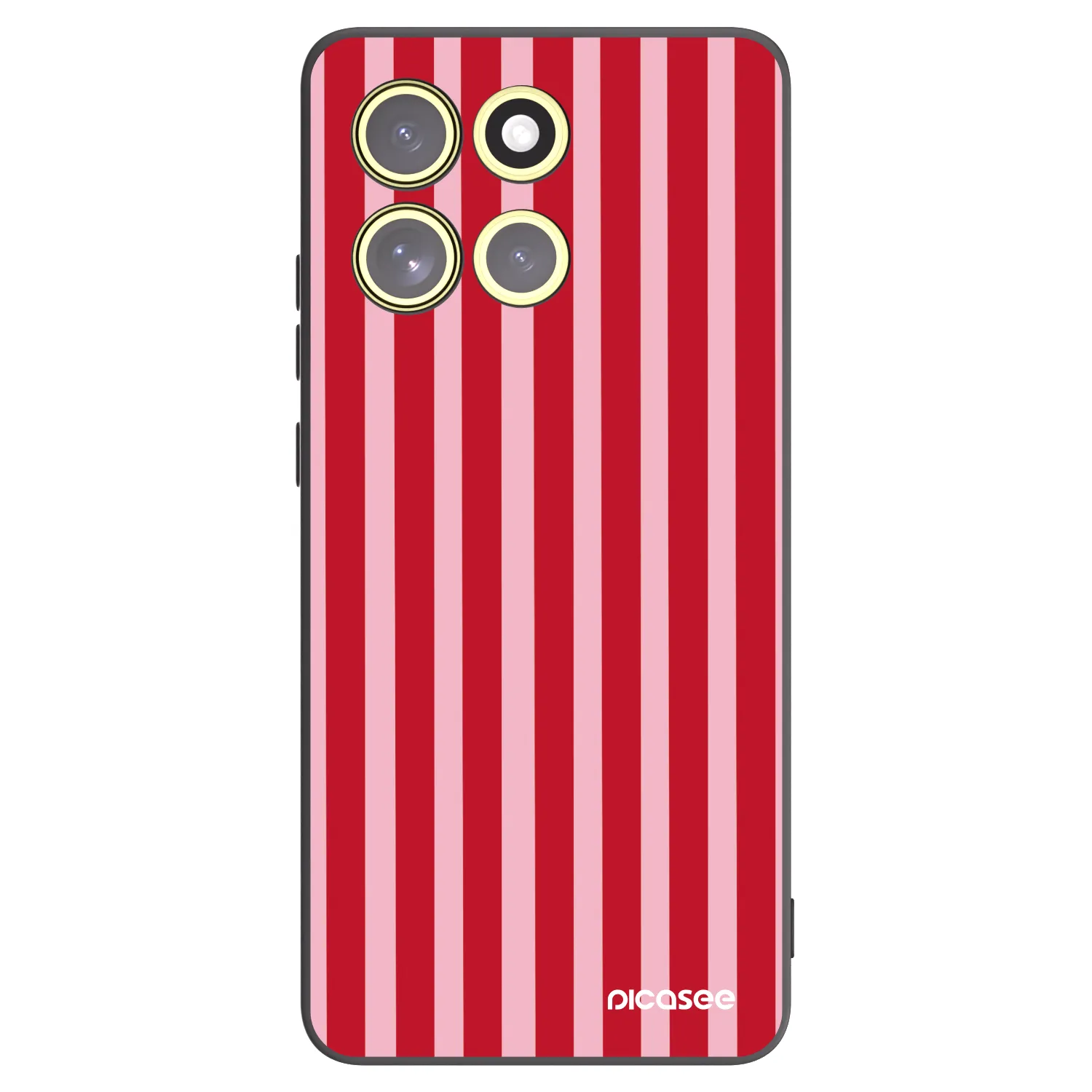 Picasee Μαύρη θήκη σιλικόνης για Motorola Moto G86 5G - Lines red