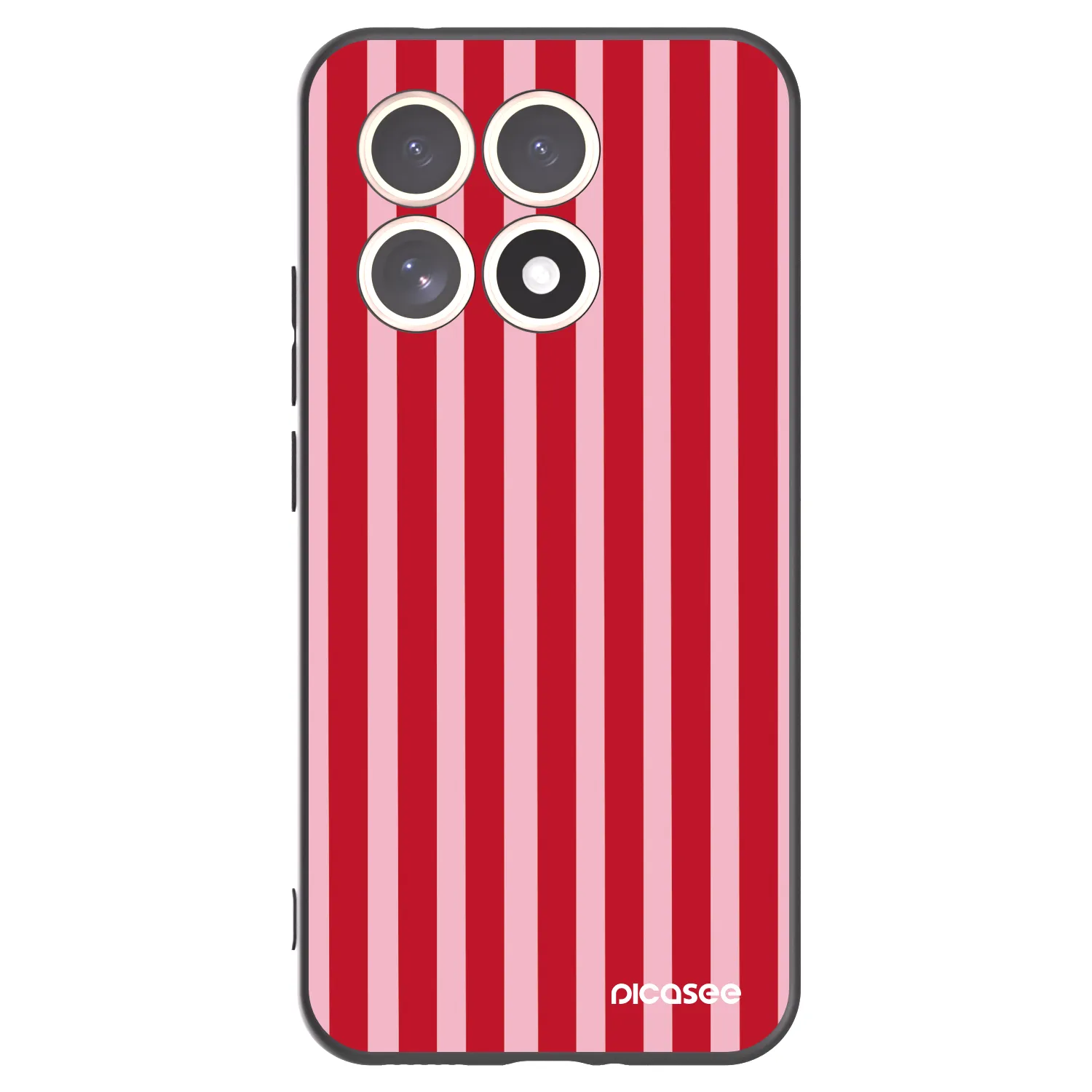 Picasee Μαύρη θήκη σιλικόνης για Xiaomi 15T - Lines red