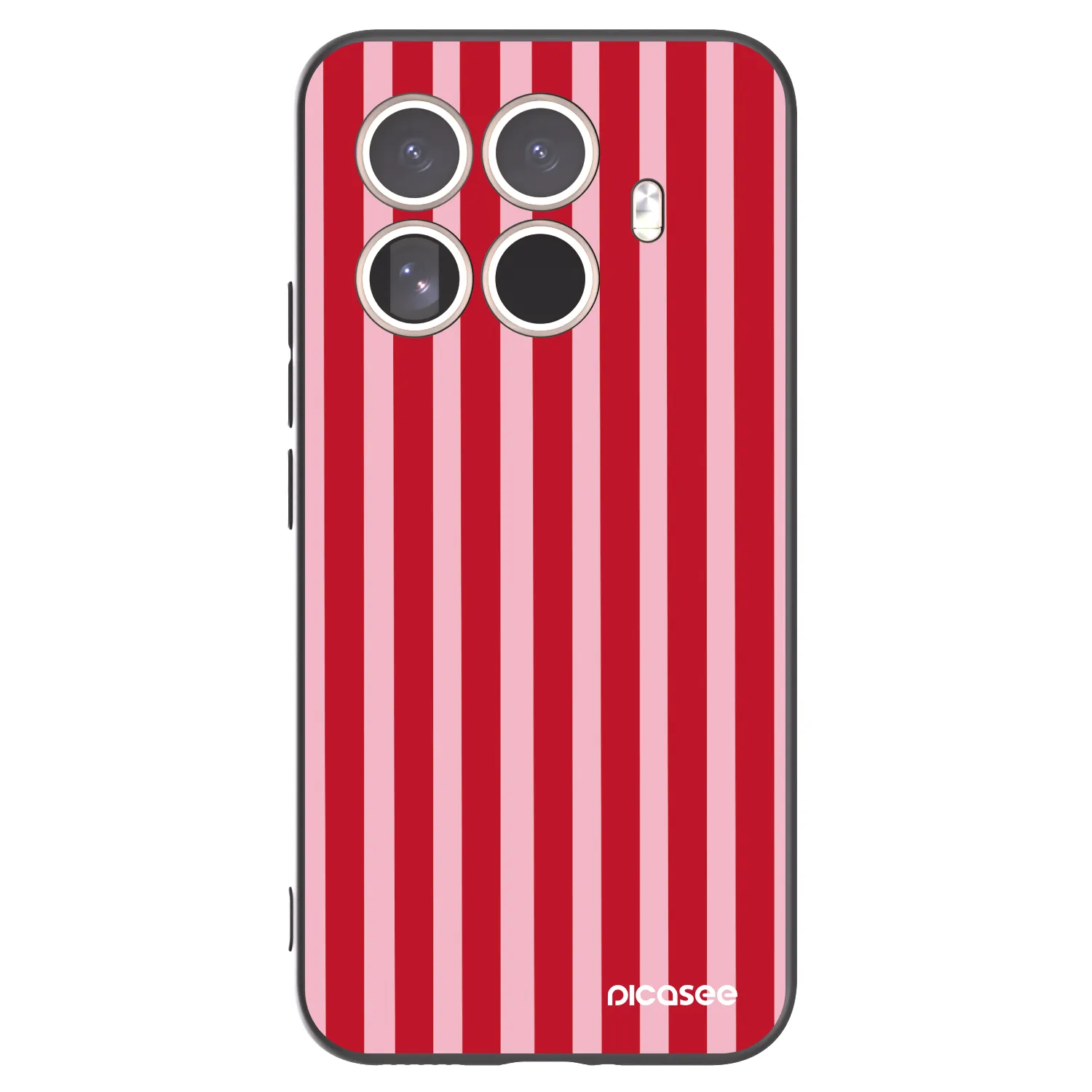 Picasee Μαύρη θήκη σιλικόνης για Xiaomi 15T Pro - Lines red