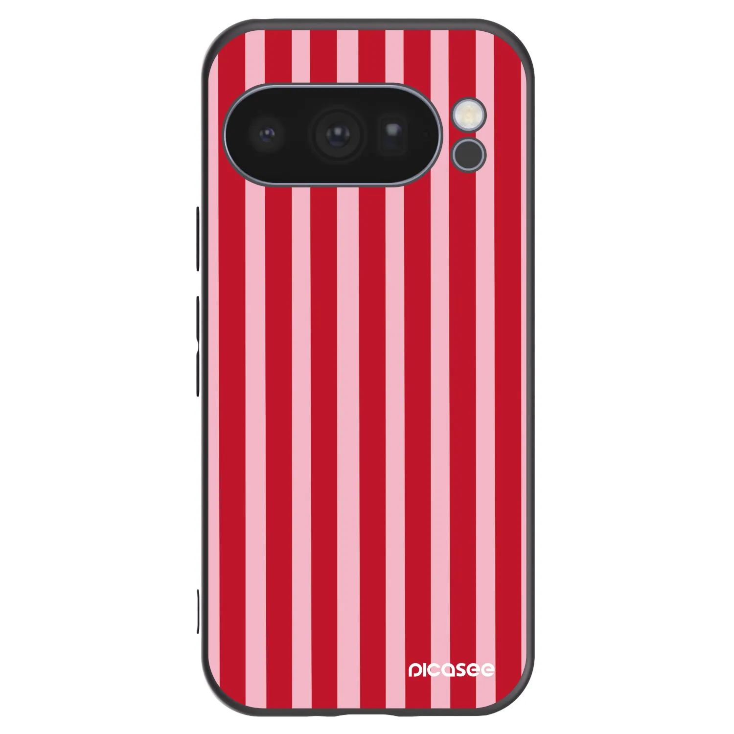 Picasee Μαύρη θήκη σιλικόνης για Google Pixel 10 Pro - Lines red