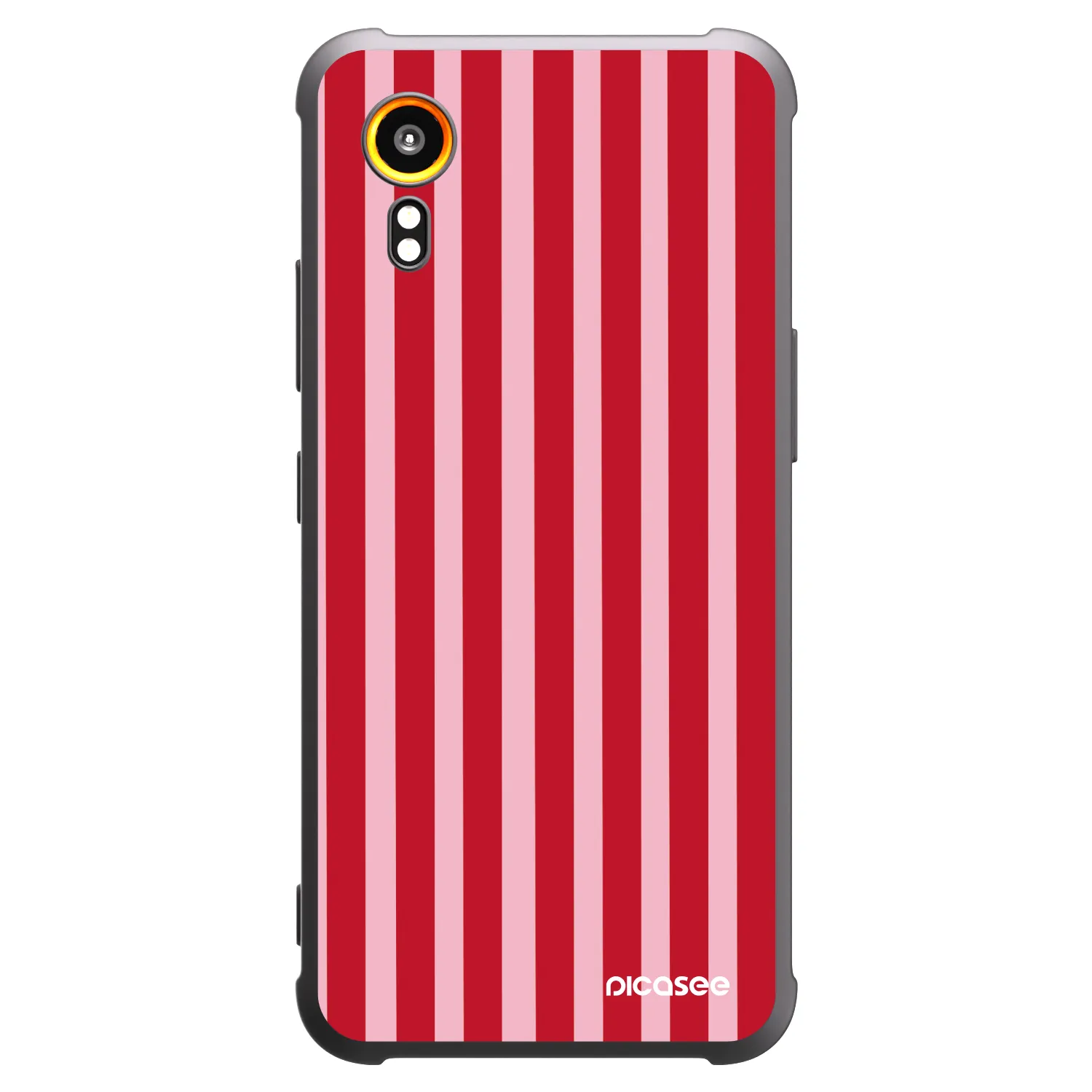 Picasee Μαύρη θήκη σιλικόνης για Samsung Galaxy Xcover 7 - Lines red