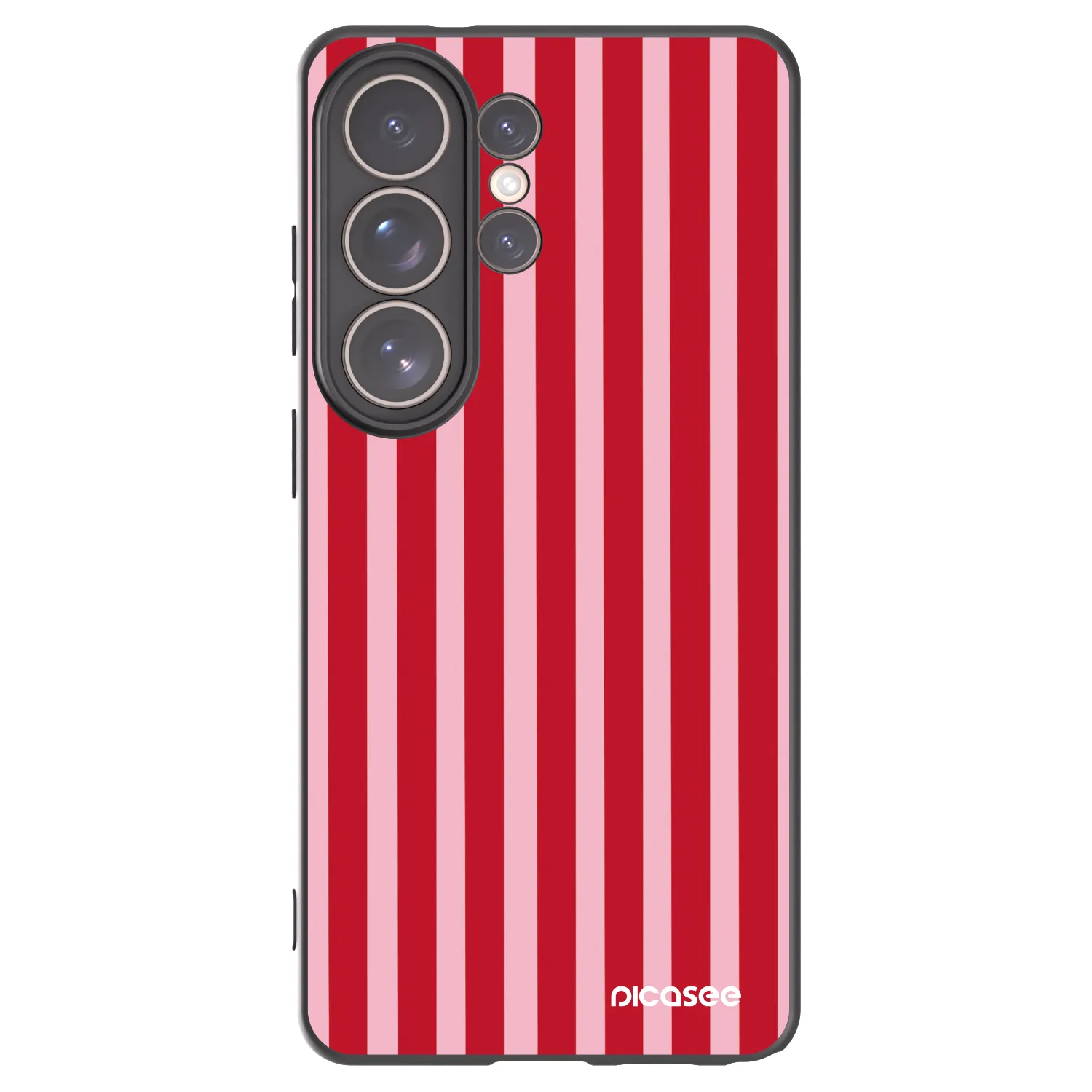 Picasee Μαύρη θήκη σιλικόνης για Samsung Galaxy S26 Ultra - Lines red