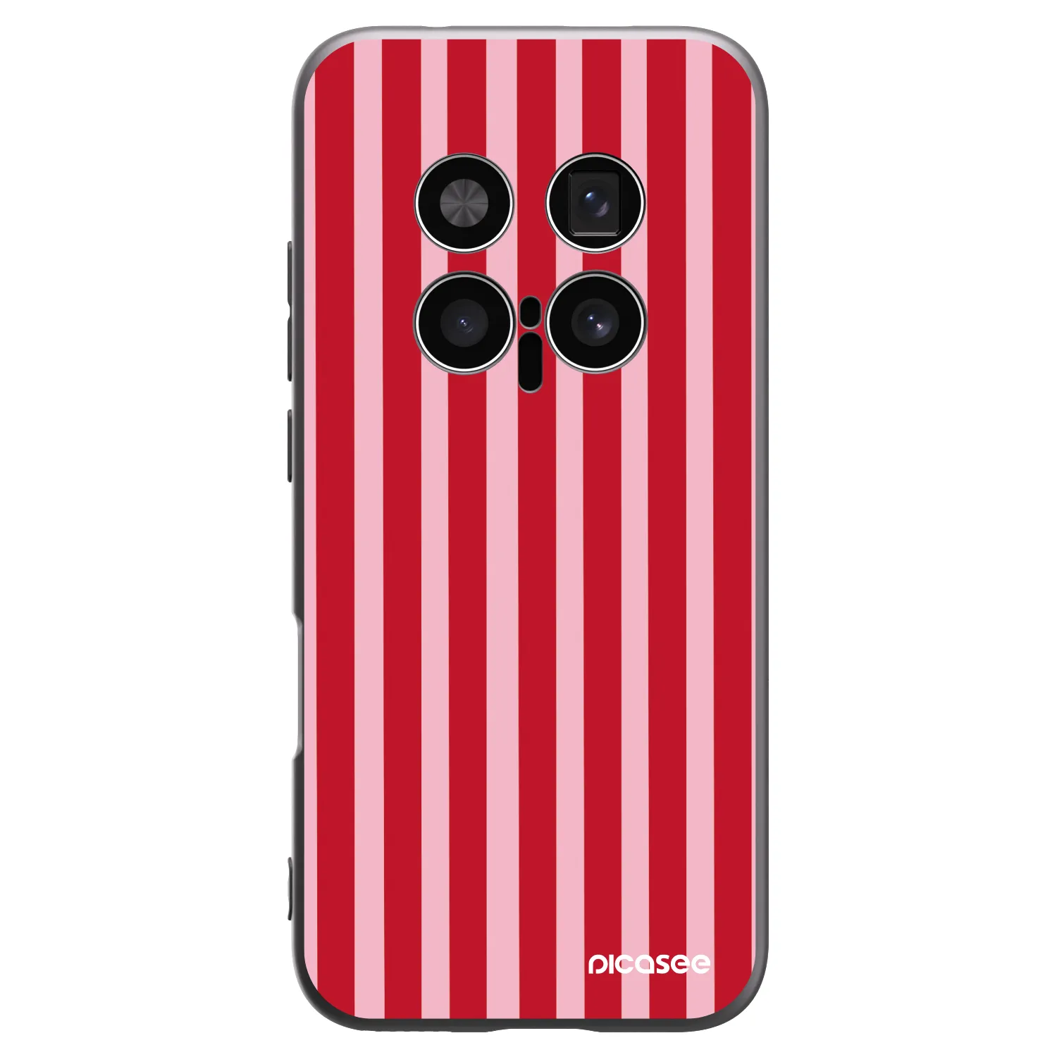 Picasee Μαύρη θήκη σιλικόνης για Honor Magic8 Pro 5G - Lines red