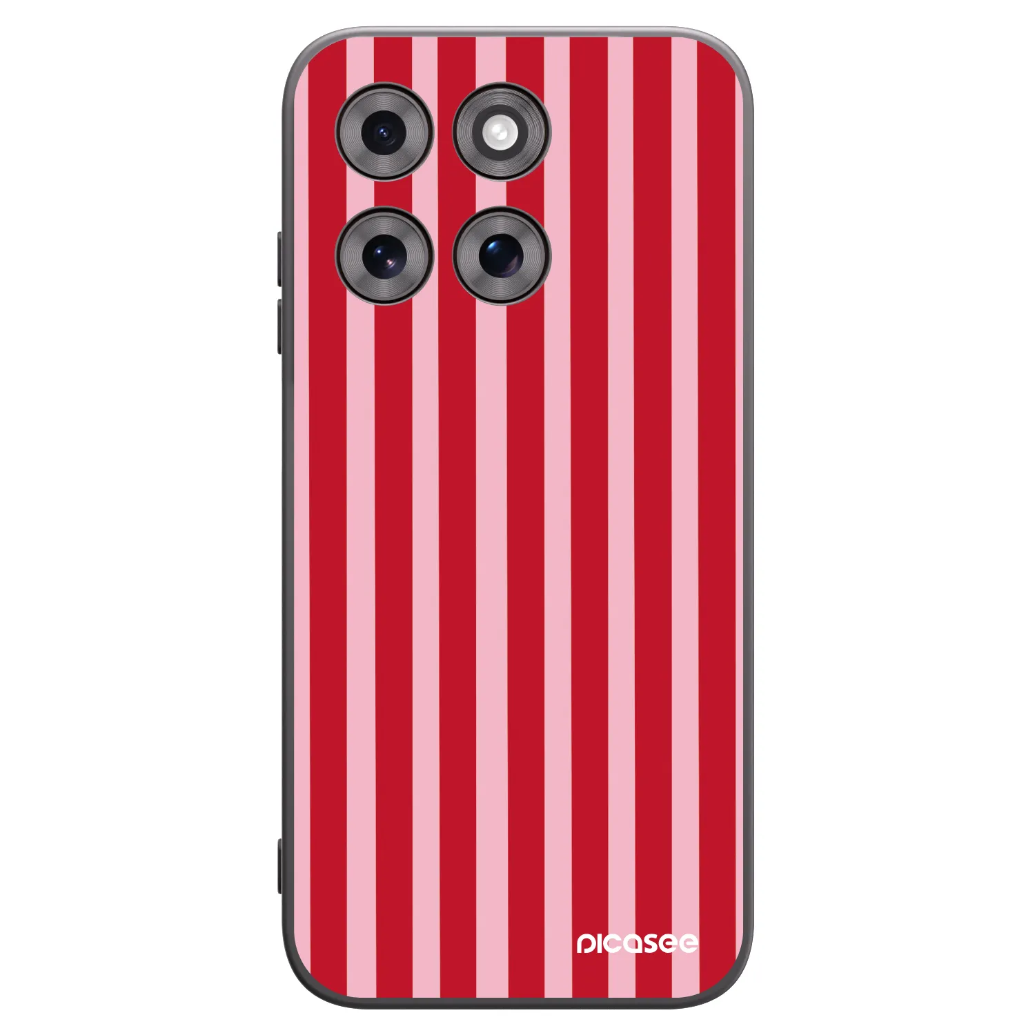 Picasee Μαύρη θήκη σιλικόνης για Motorola Moto G77 - Lines red