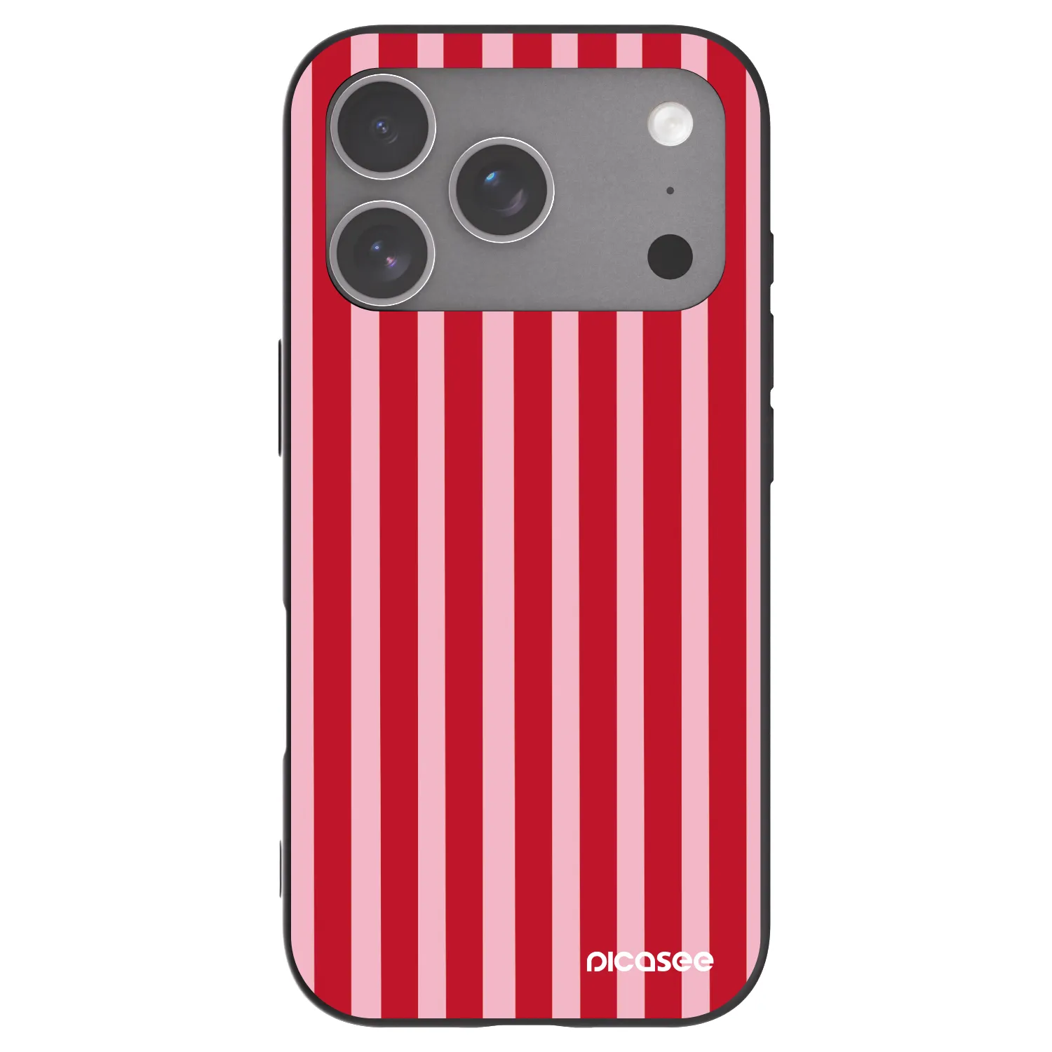 Picasee Μαύρη θήκη σιλικόνης για Apple iPhone 18 Pro - Lines red