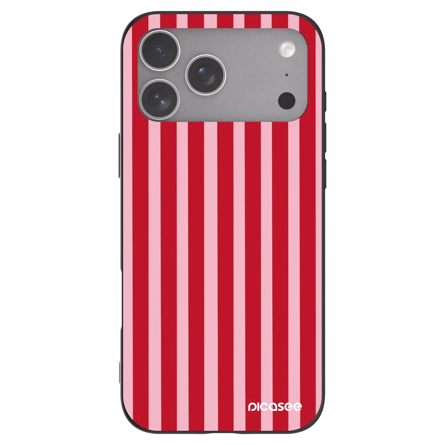 Picasee Μαύρη θήκη σιλικόνης για Apple iPhone 18 Pro Max - Lines red