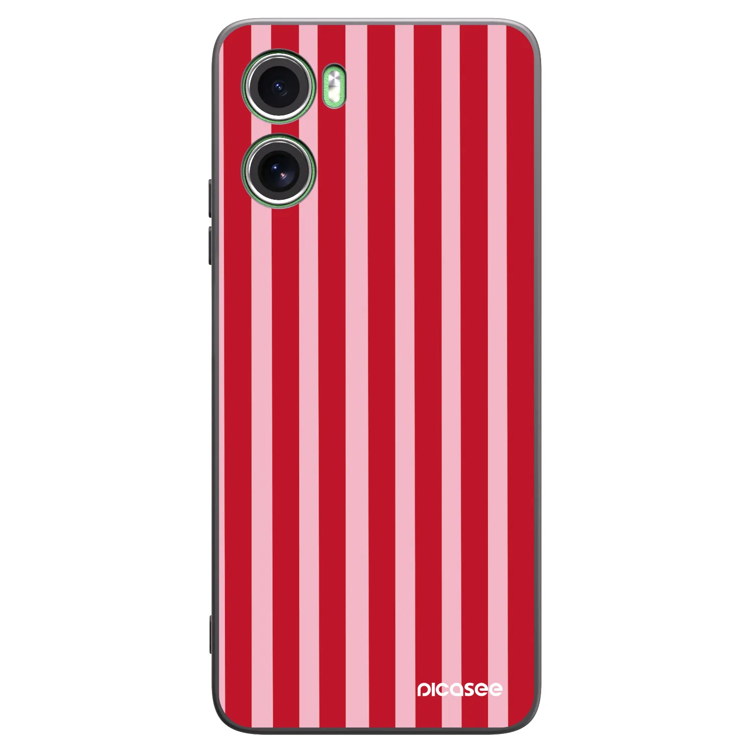 Picasee Μαύρη θήκη σιλικόνης για Motorola Moto G06 - Lines red