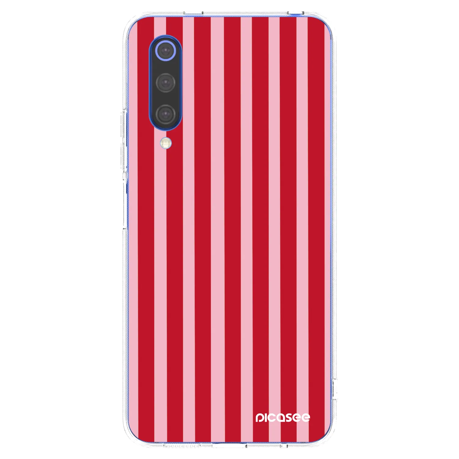 Picasee διαφανής θήκη σιλικόνης Xiaomi Mi 9 SE - Lines red