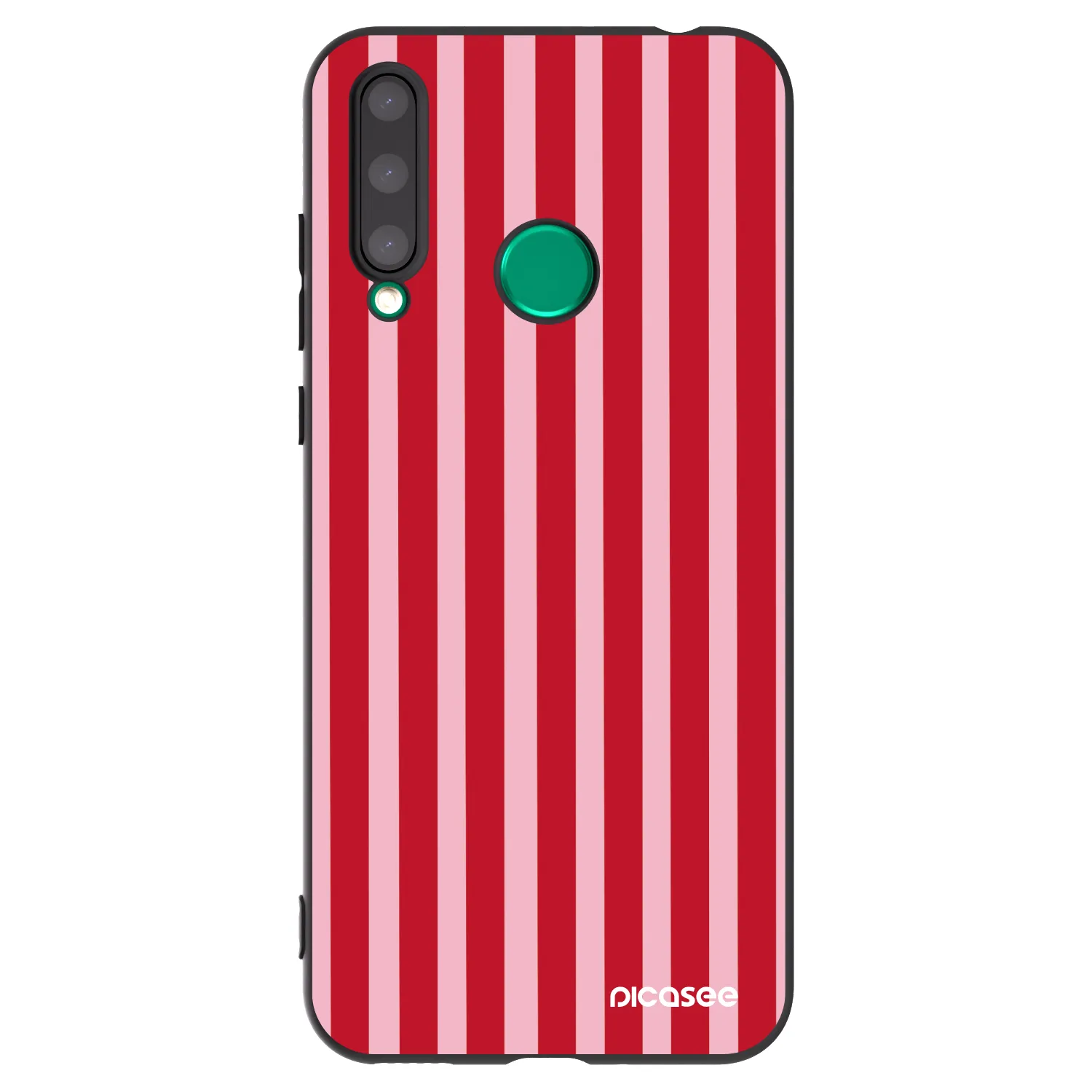 Picasee Μαύρη θήκη σιλικόνης για Honor 20 Lite - Lines red