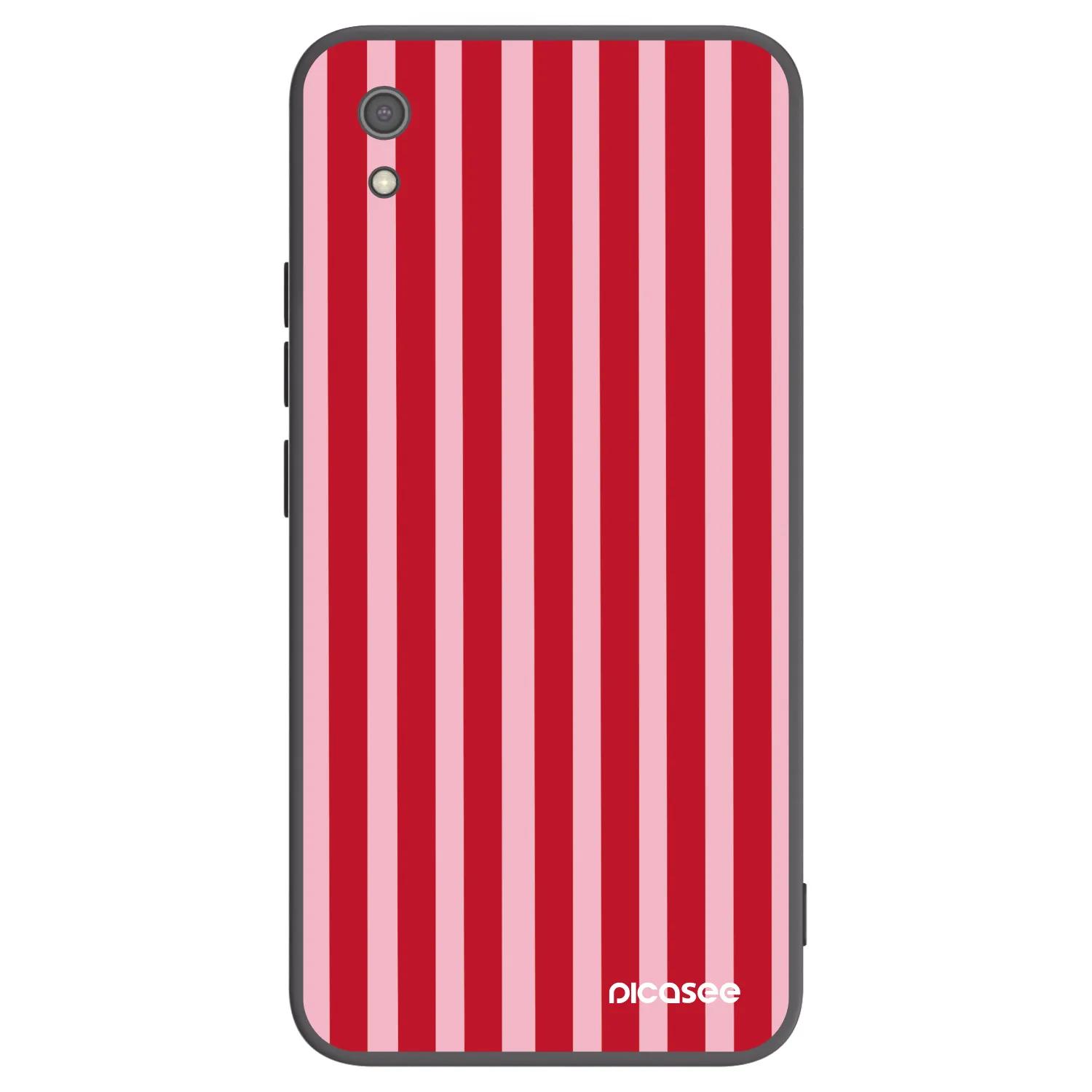 Picasee Μαύρη θήκη σιλικόνης για Xiaomi Redmi 7A - Lines red