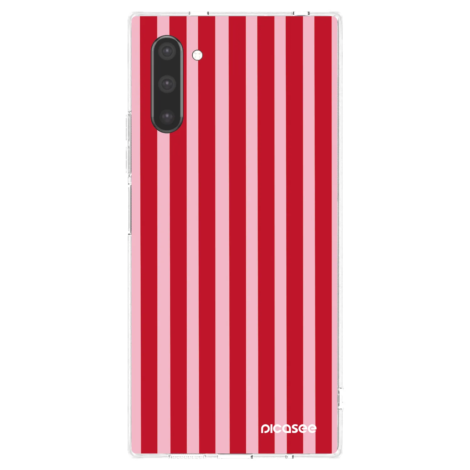 Picasee διαφανής θήκη σιλικόνης Samsung Galaxy Note 10 N970F - Lines red