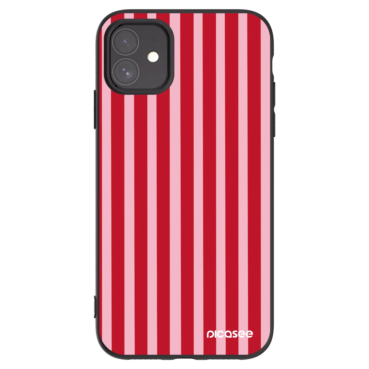 Picasee Μαύρη θήκη σιλικόνης για Apple iPhone 11 - Lines red