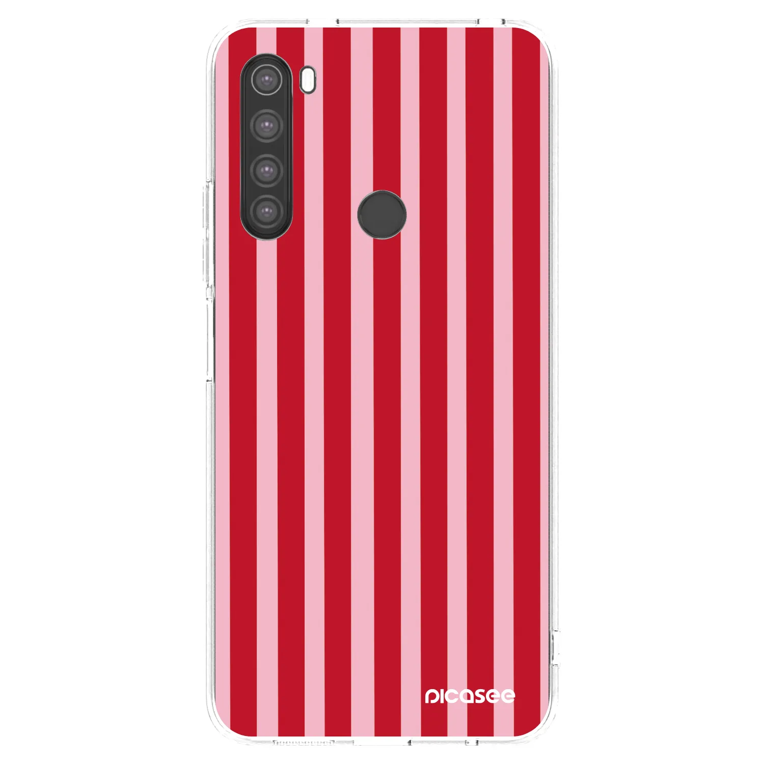 Picasee διαφανής θήκη σιλικόνης Xiaomi Redmi Note 8 - Lines red