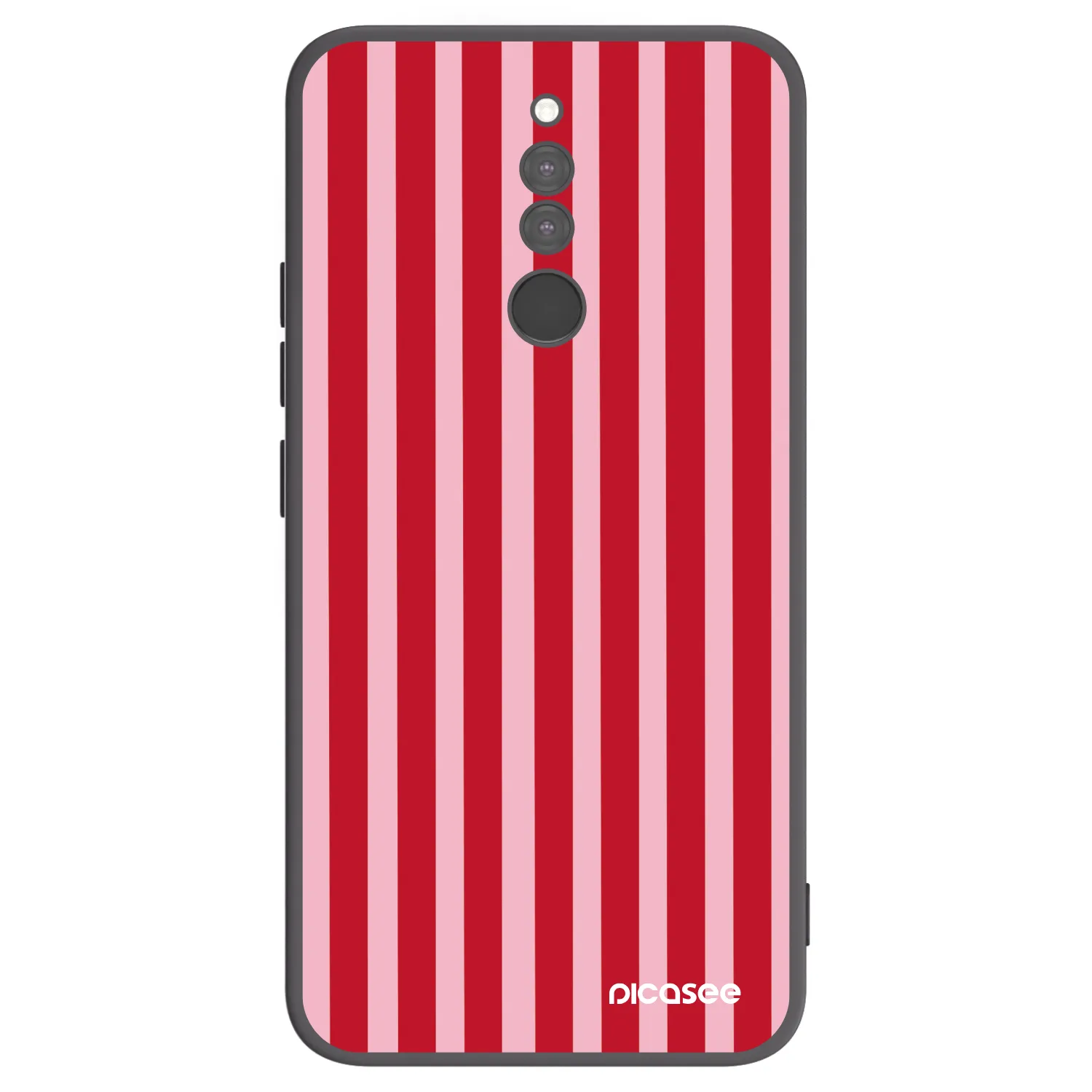Picasee Μαύρη θήκη σιλικόνης για Xiaomi Redmi 8 - Lines red