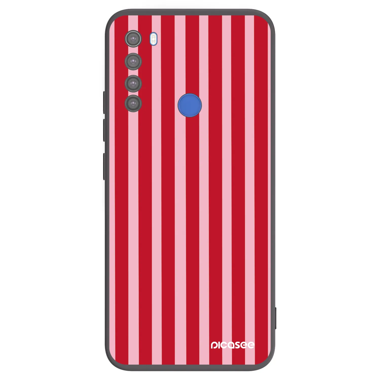 Picasee Μαύρη θήκη σιλικόνης για Xiaomi Redmi Note 8T - Lines red