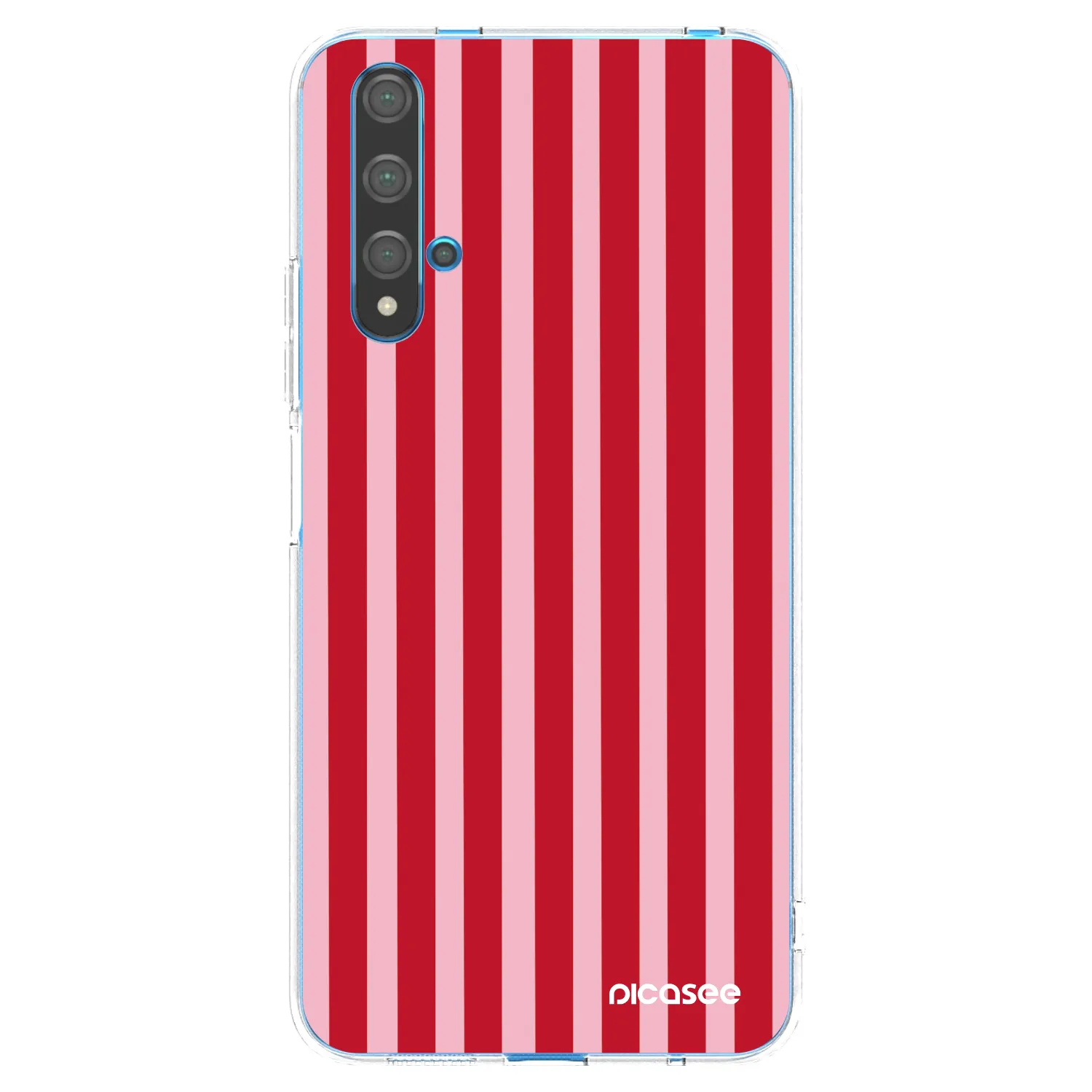 Picasee διαφανής θήκη σιλικόνης Huawei Nova 5T - Lines red