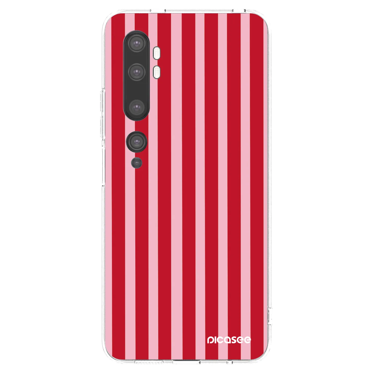 Picasee διαφανής θήκη σιλικόνης Xiaomi Mi Note 10 (Pro) - Lines red