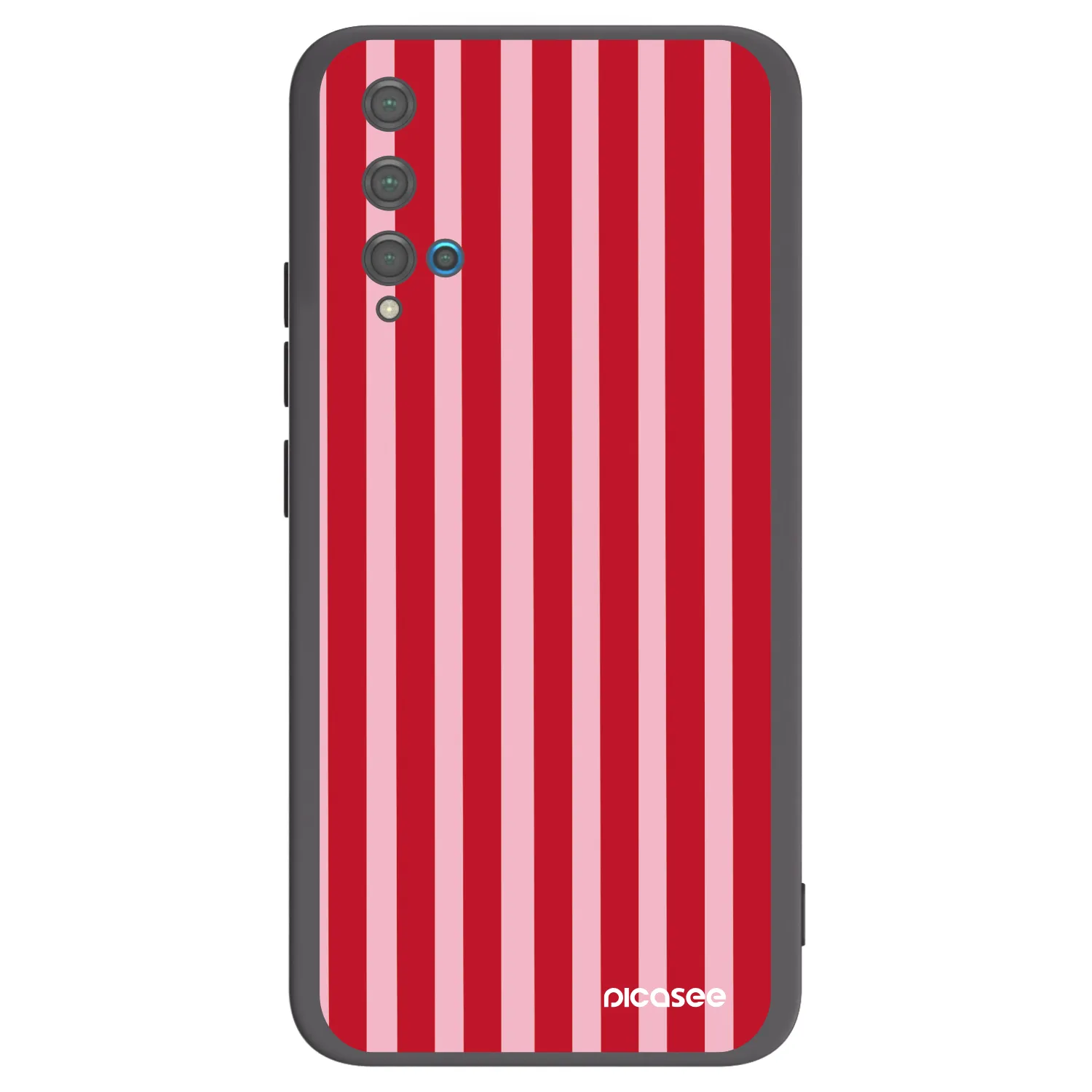 Picasee Μαύρη θήκη σιλικόνης για Huawei Nova 5T - Lines red