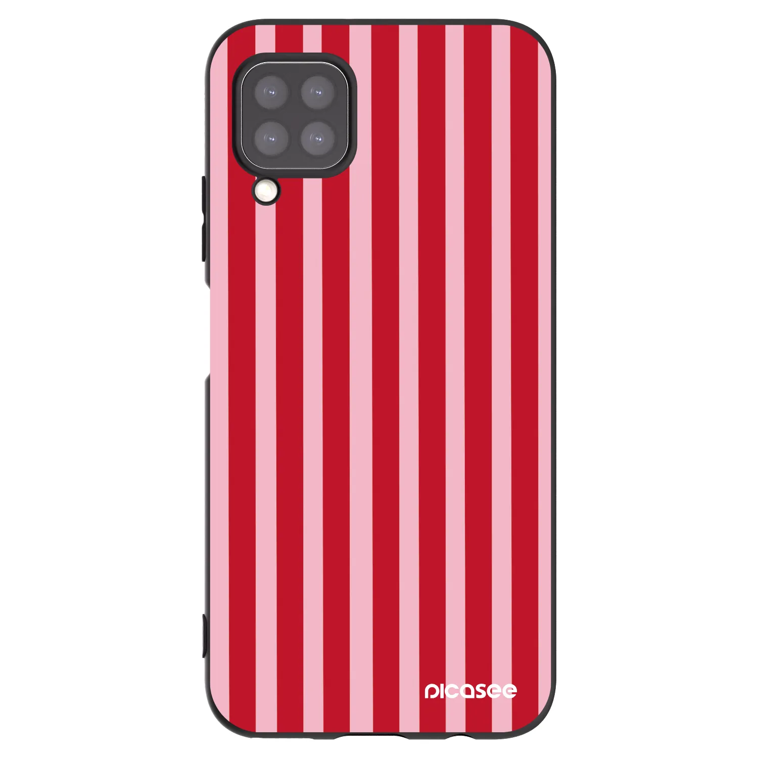 Picasee Μαύρη θήκη σιλικόνης για Huawei P40 Lite - Lines red