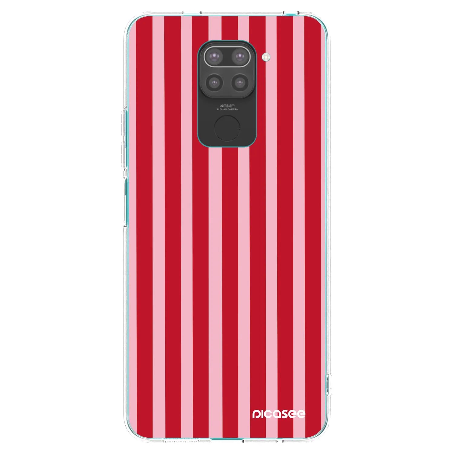 Picasee Μαύρη θήκη σιλικόνης για Xiaomi Redmi Note 9 - Lines red