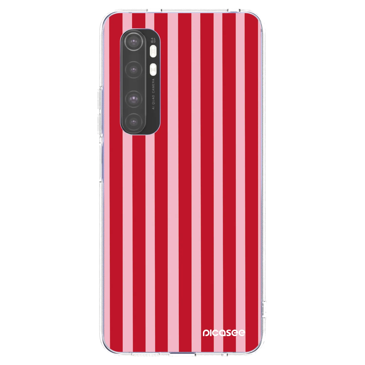 Picasee διαφανής θήκη σιλικόνης Xiaomi Mi Note 10 Lite - Lines red