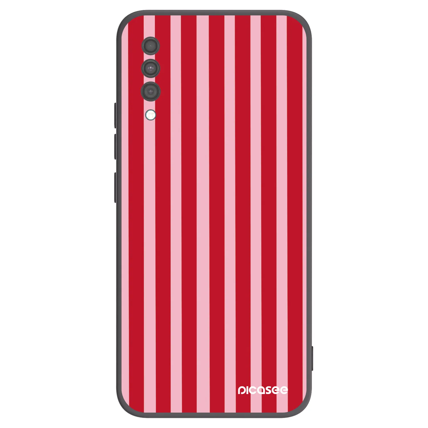 Picasee Μαύρη θήκη σιλικόνης για Samsung Galaxy A30s A307F - Lines red