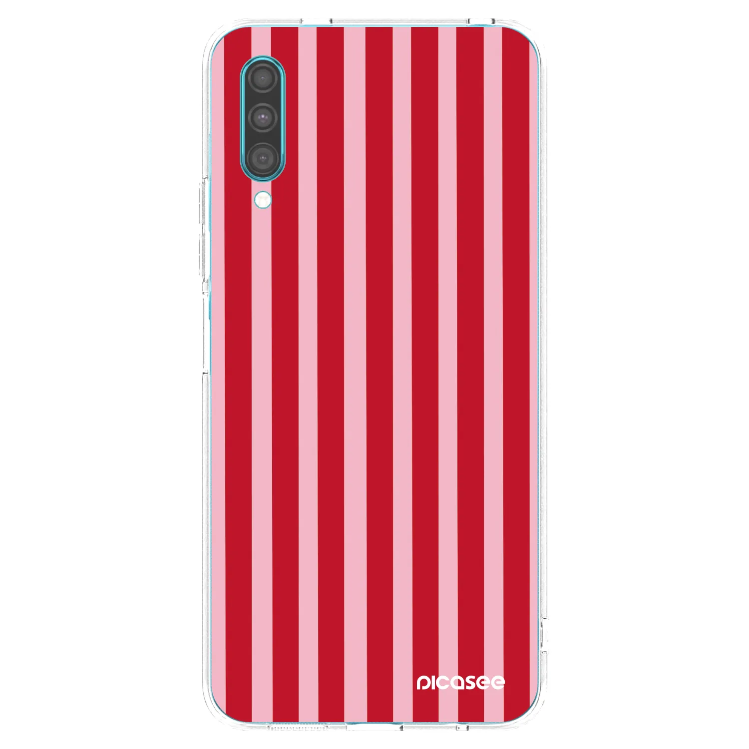 Picasee διαφανής θήκη σιλικόνης Samsung Galaxy A30s A307F - Lines red