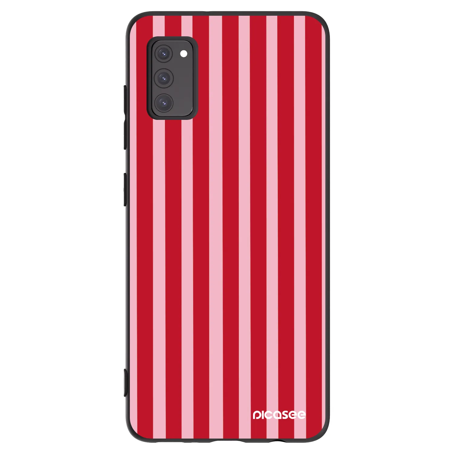 Picasee Μαύρη θήκη σιλικόνης για Samsung Galaxy A41 A415F - Lines red