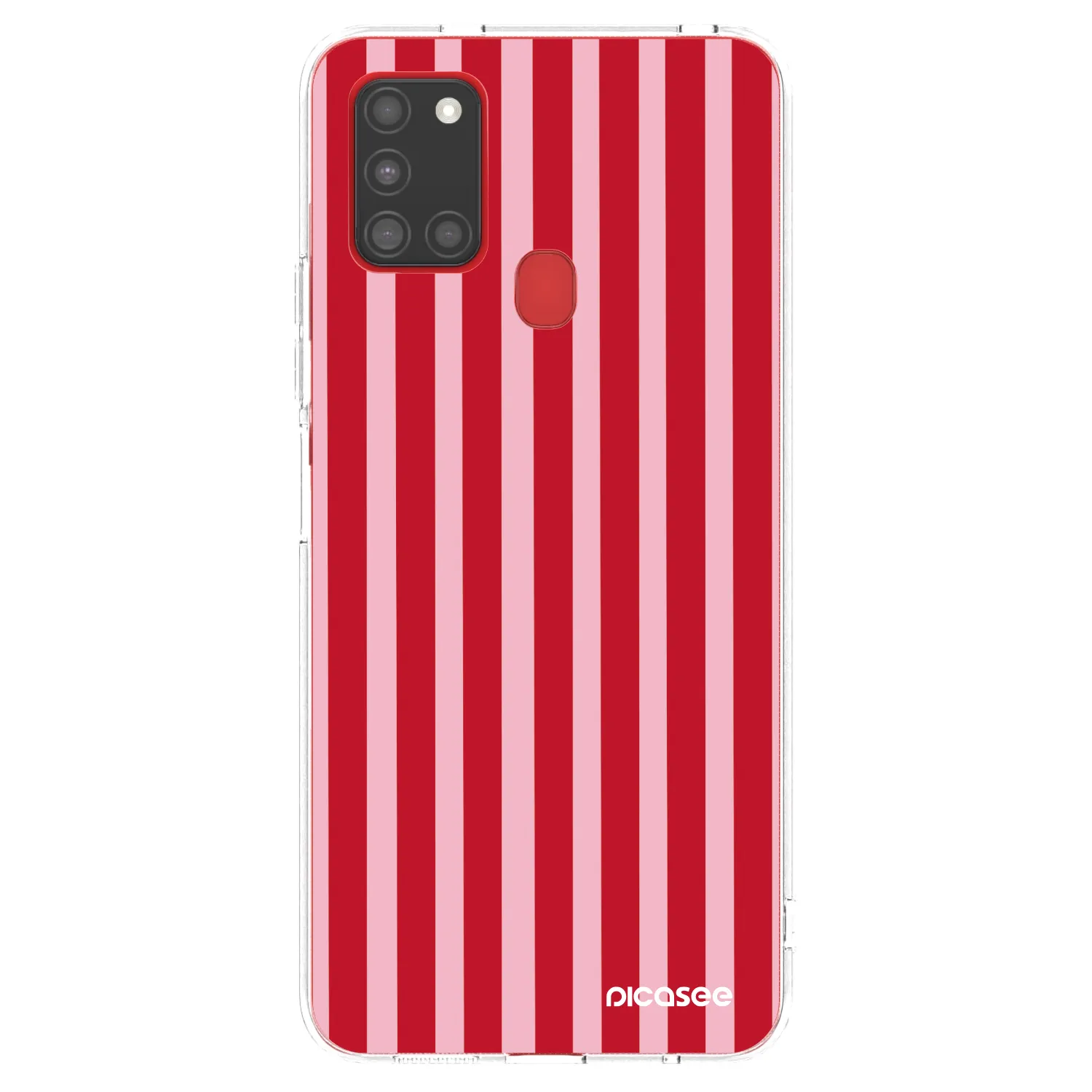 Picasee διαφανής θήκη σιλικόνης Samsung Galaxy A21s - Lines red