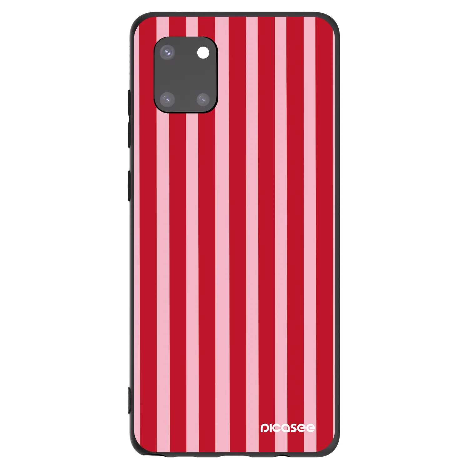 Picasee Μαύρη θήκη σιλικόνης για Samsung Galaxy Note 10 Lite N770F - Lines red