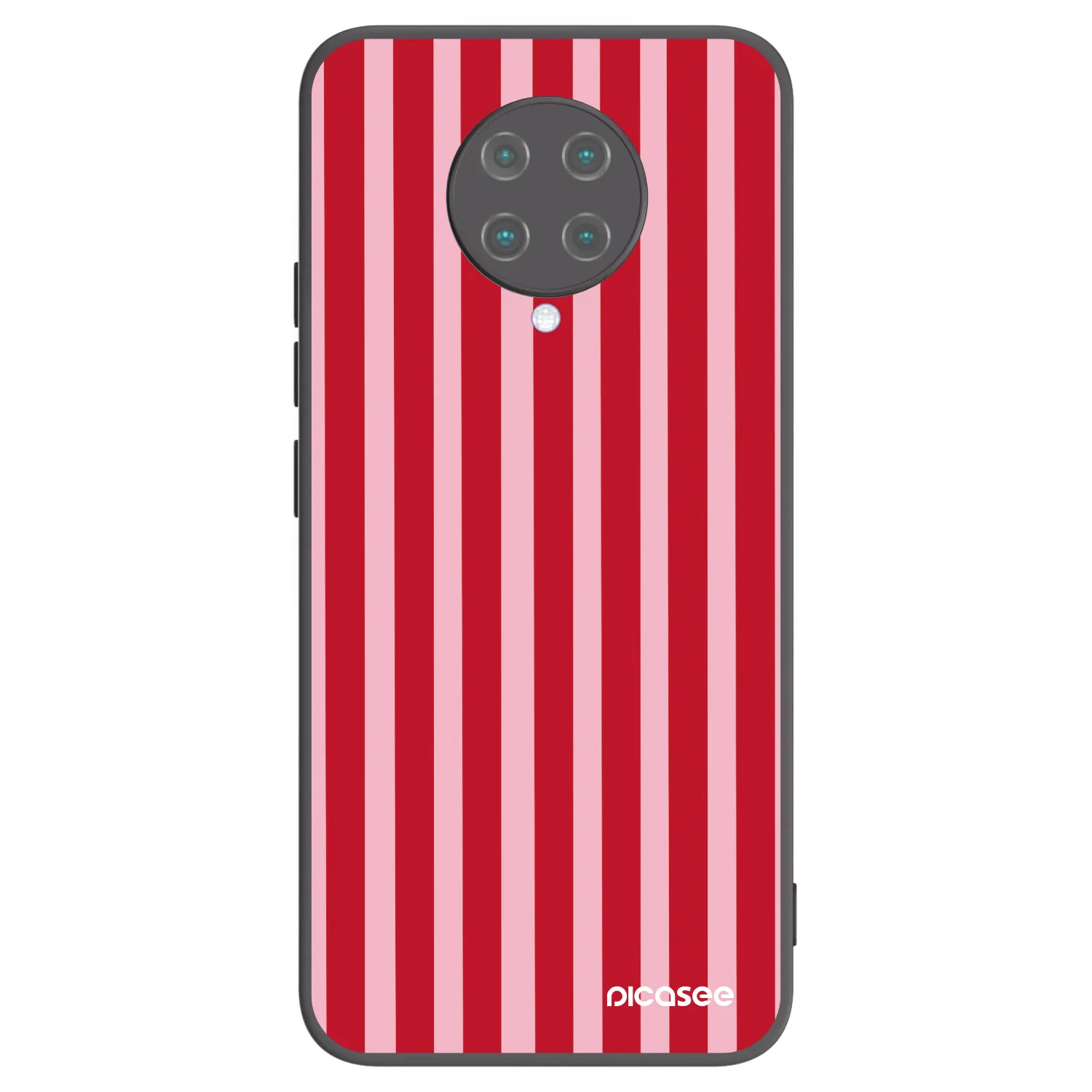Picasee Μαύρη θήκη σιλικόνης για Xiaomi Poco F2 Pro - Lines red