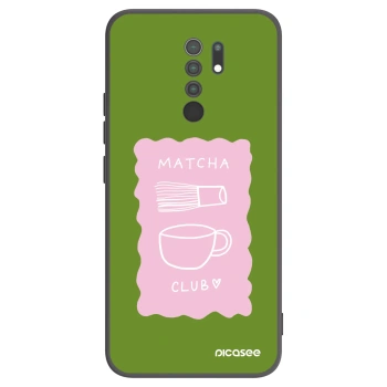 Picasee Μαύρη θήκη σιλικόνης για Xiaomi Redmi 9 - Matcha club