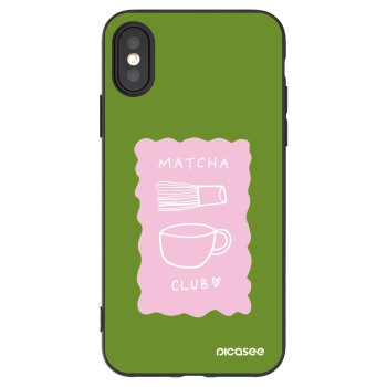 Picasee Μαύρη θήκη σιλικόνης για Apple iPhone X/XS - Matcha club
