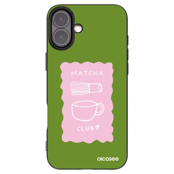 Picasee Μαύρη θήκη σιλικόνης για Apple iPhone 16 Plus - Matcha club