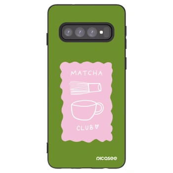 Picasee Μαύρη θήκη σιλικόνης για Samsung Galaxy S10 G973 - Matcha club
