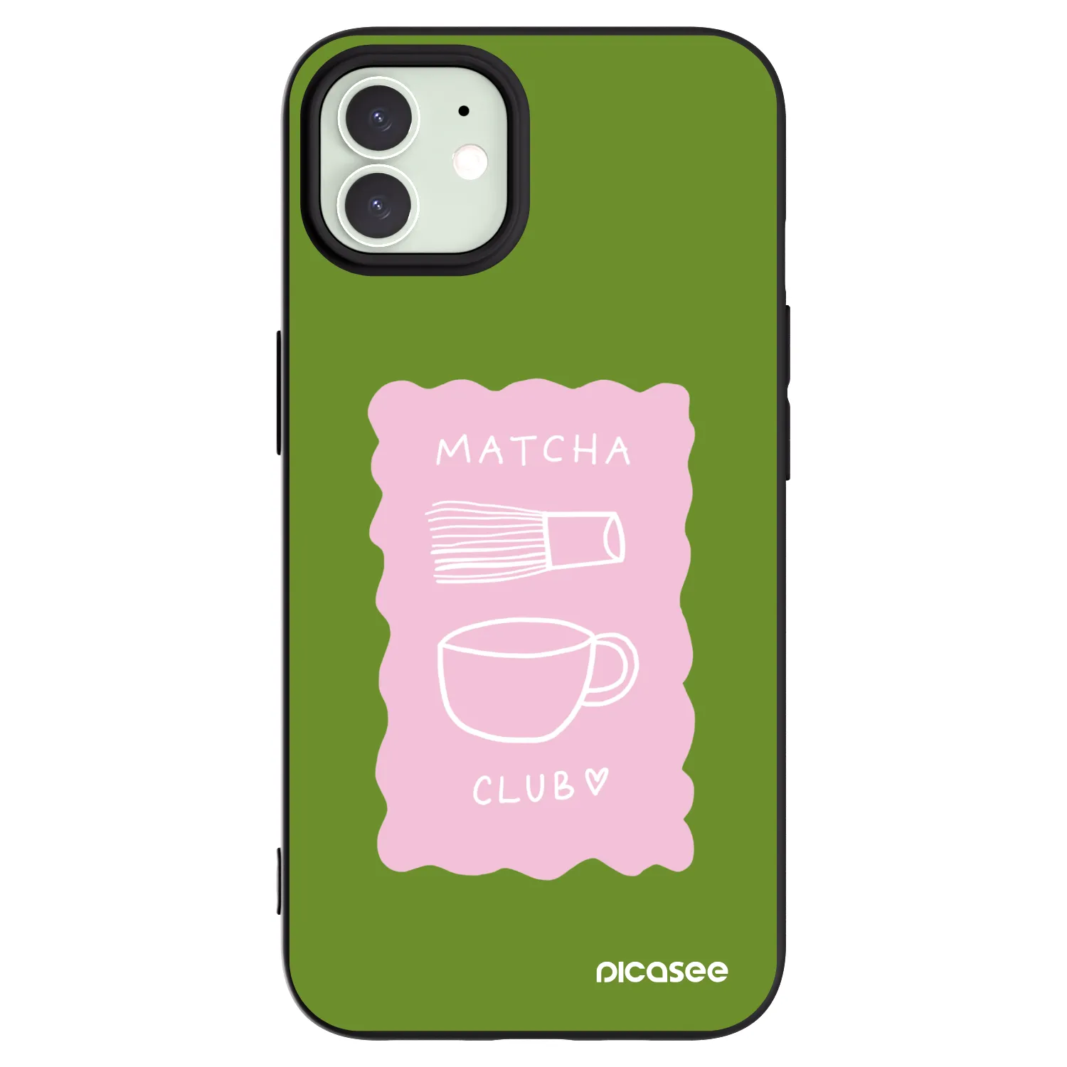 Picasee Μαύρη θήκη σιλικόνης για Apple iPhone 12 Pro - Matcha club