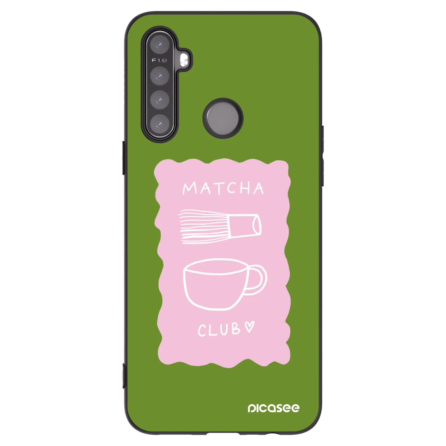 Picasee Μαύρη θήκη σιλικόνης για Realme 5 - Matcha club