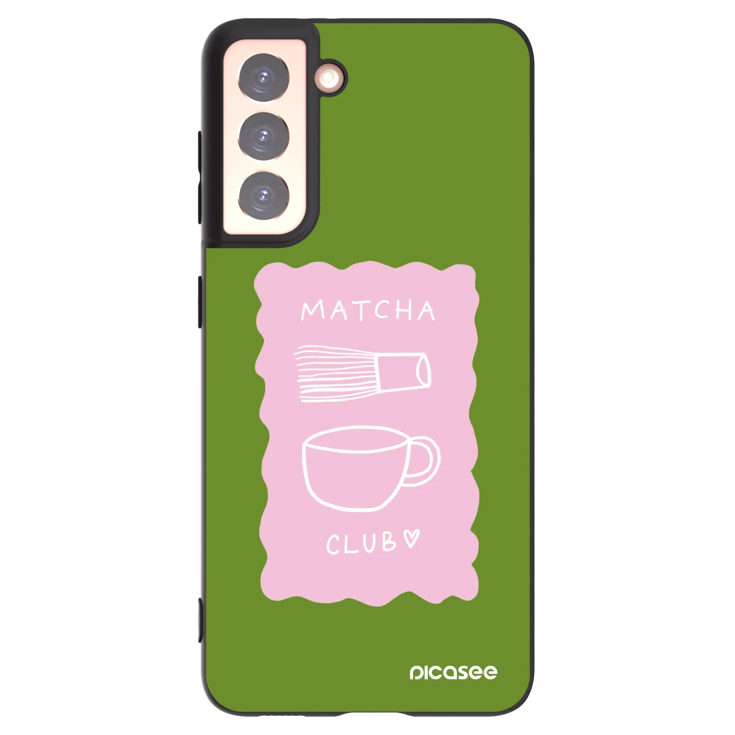 Picasee Μαύρη θήκη σιλικόνης για Samsung Galaxy S21 5G G991B - Matcha club