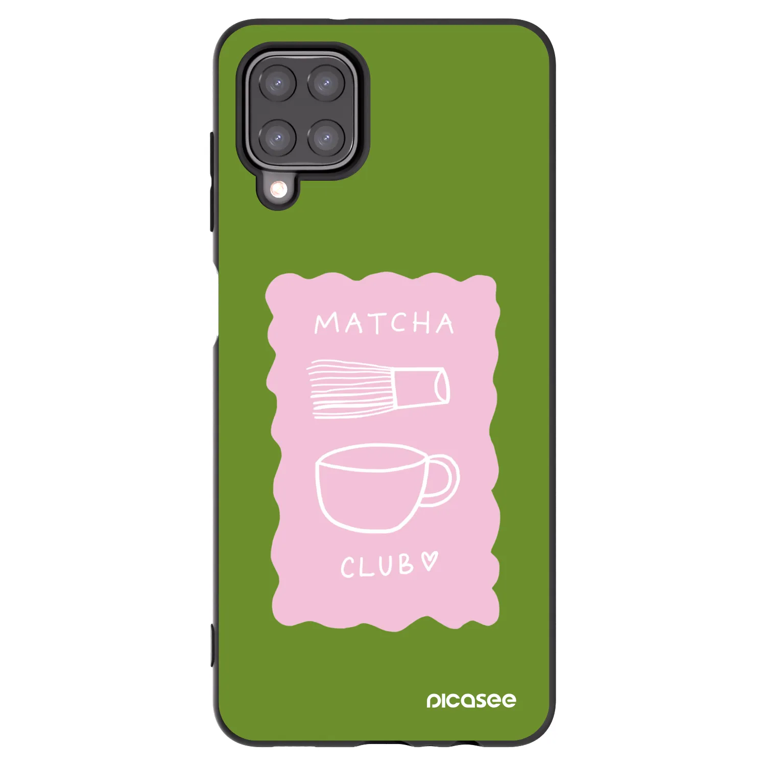 Picasee Μαύρη θήκη σιλικόνης για Samsung Galaxy A12 A125F - Matcha club