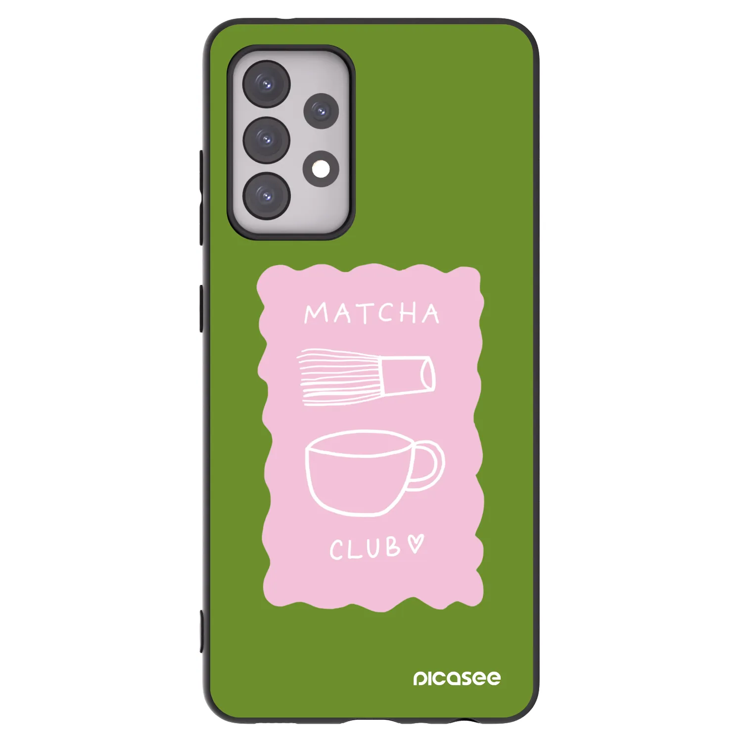 Picasee Μαύρη θήκη σιλικόνης για Samsung Galaxy A52 5G A525F - Matcha club