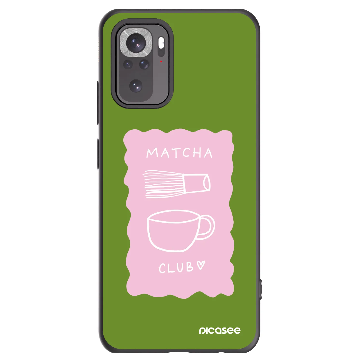 Picasee Μαύρη θήκη σιλικόνης για Xiaomi Redmi Note 10S - Matcha club