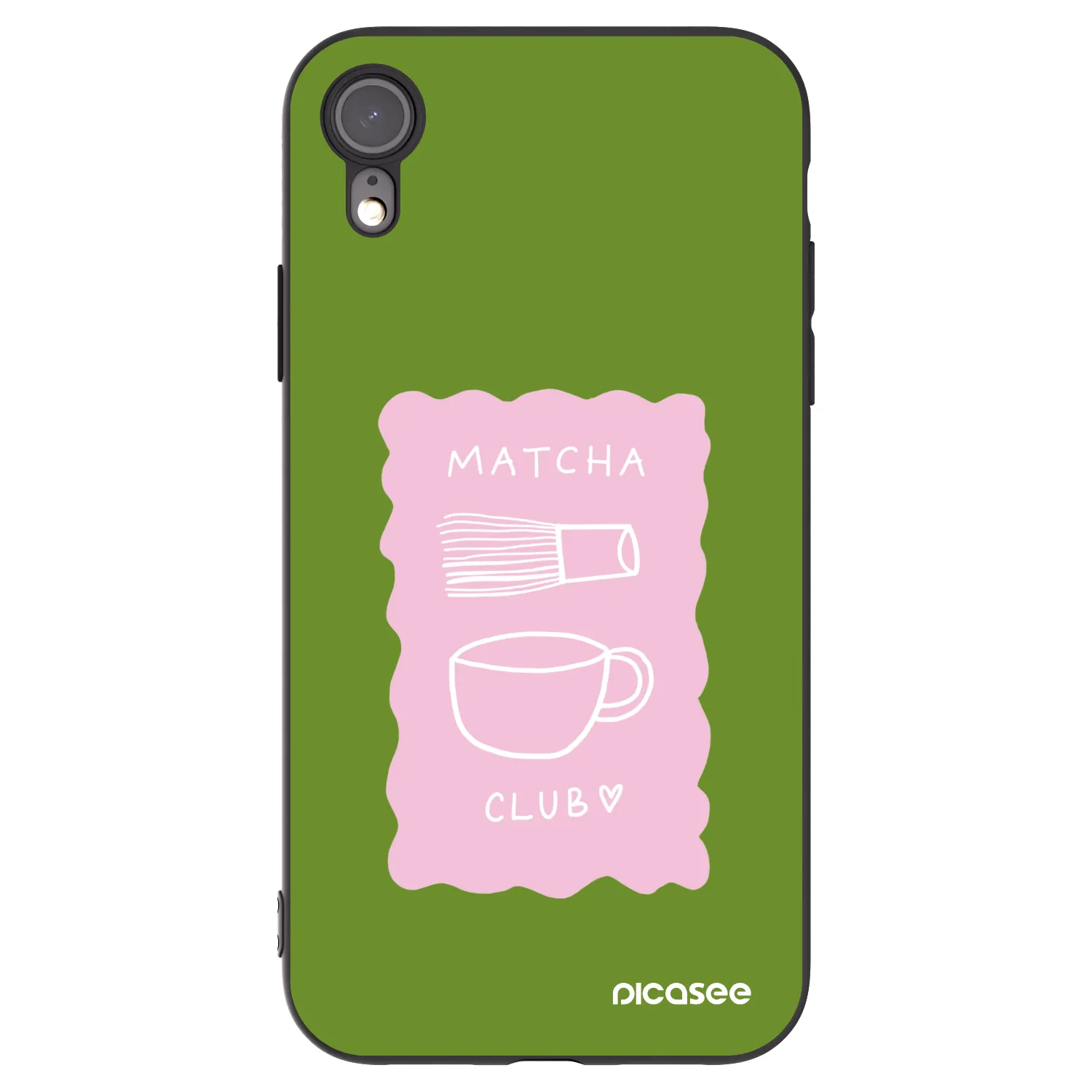 Picasee Μαύρη θήκη σιλικόνης για Apple iPhone XR - Matcha club
