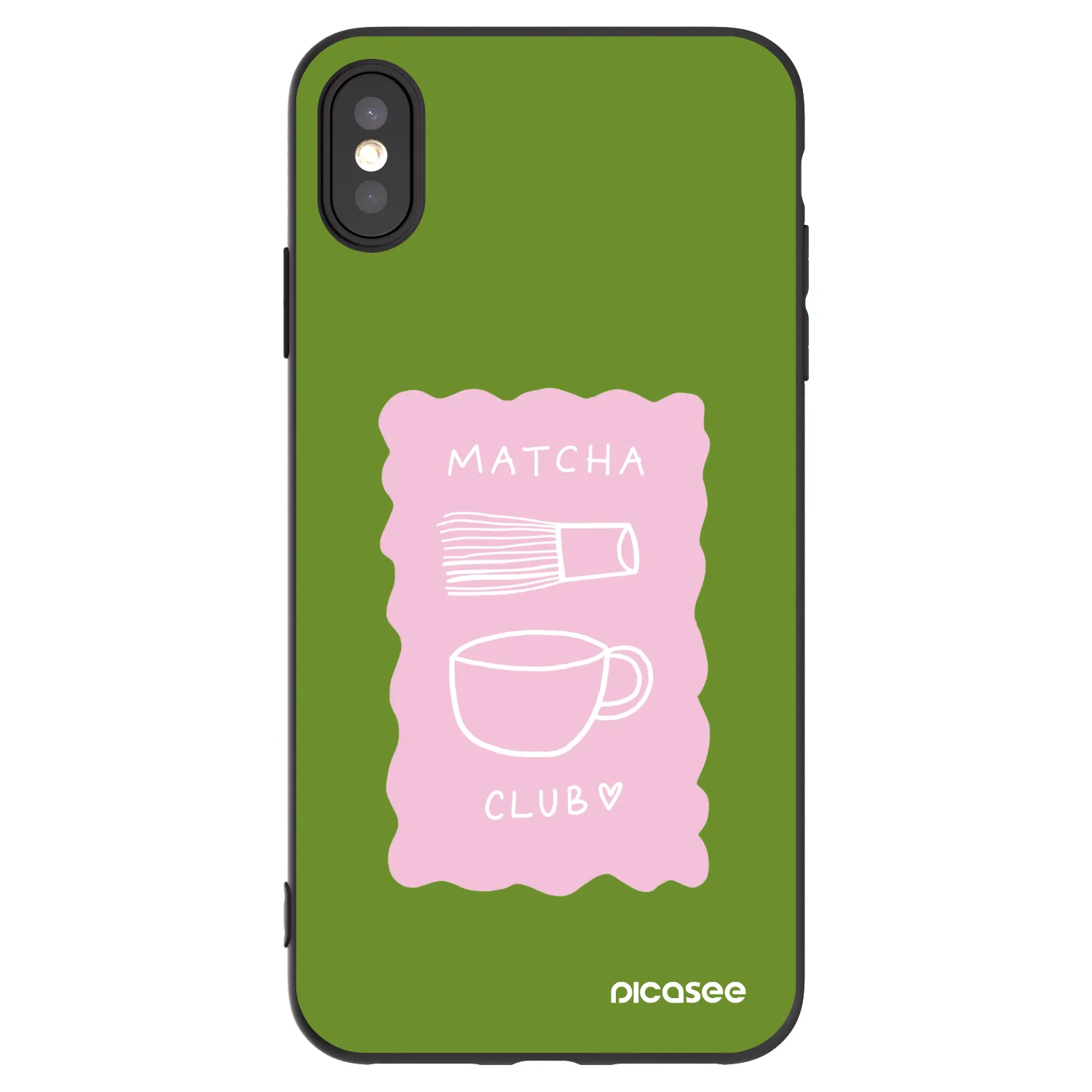 Picasee Μαύρη θήκη σιλικόνης για Apple iPhone XS Max - Matcha club