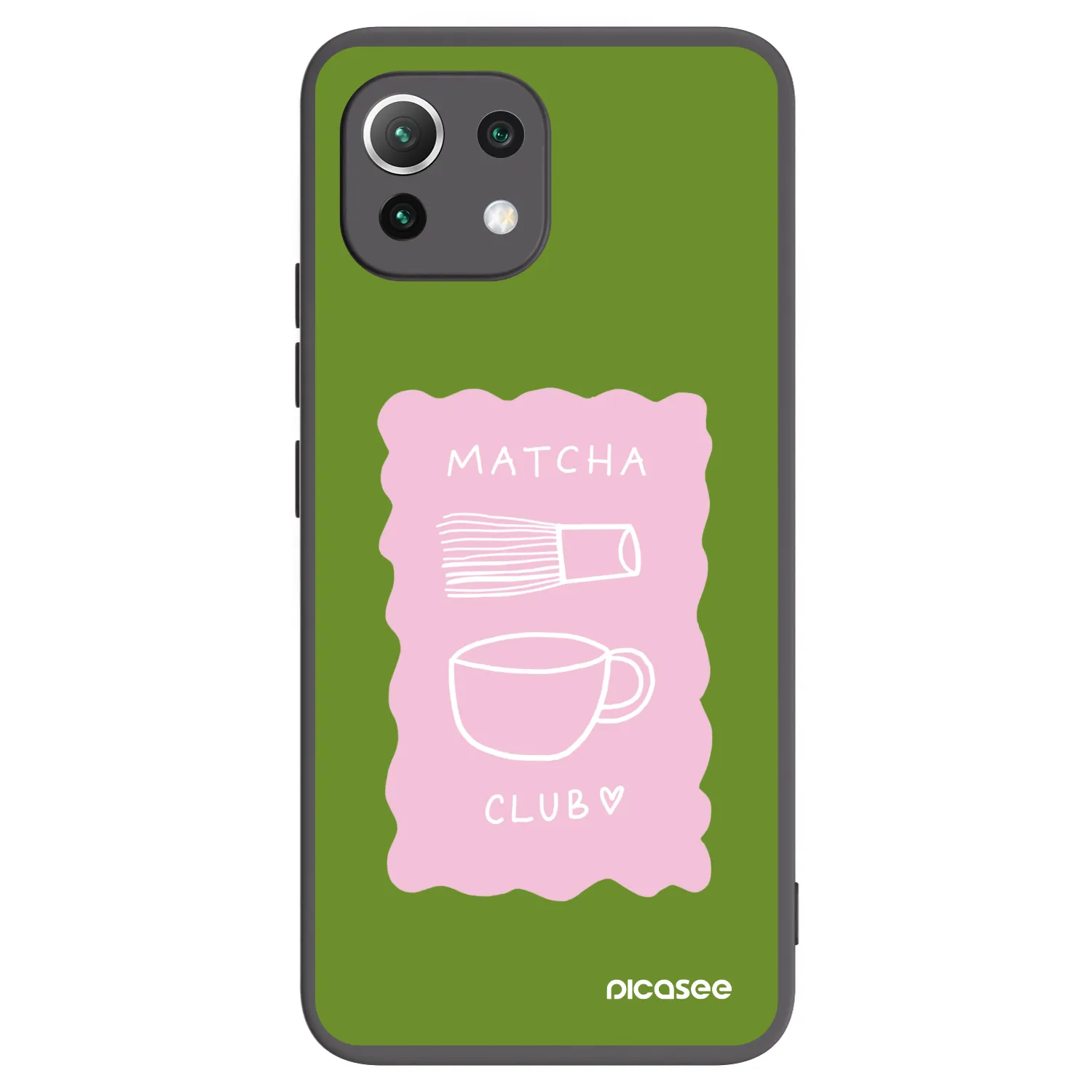 Picasee Μαύρη θήκη σιλικόνης για Xiaomi 11 Lite 5G NE - Matcha club