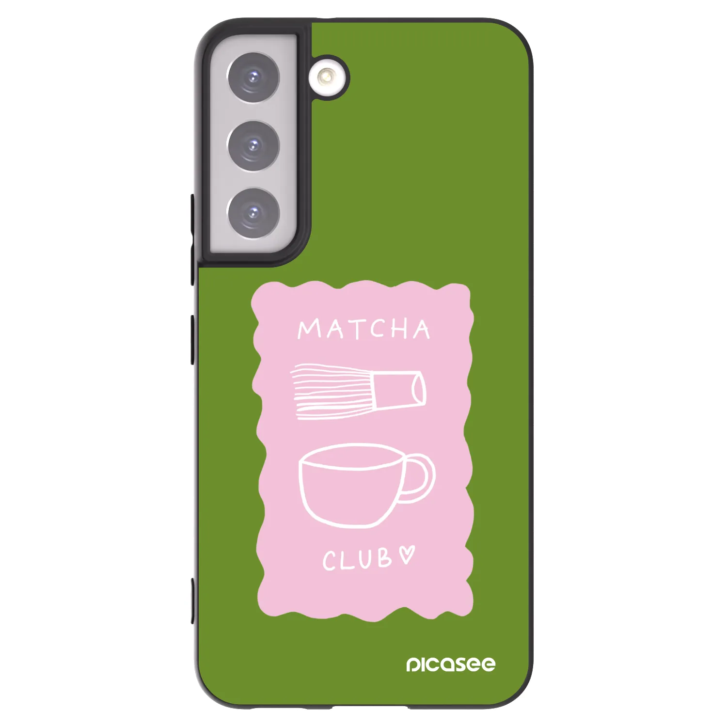 Picasee Μαύρη θήκη σιλικόνης για Samsung Galaxy S22 5G - Matcha club