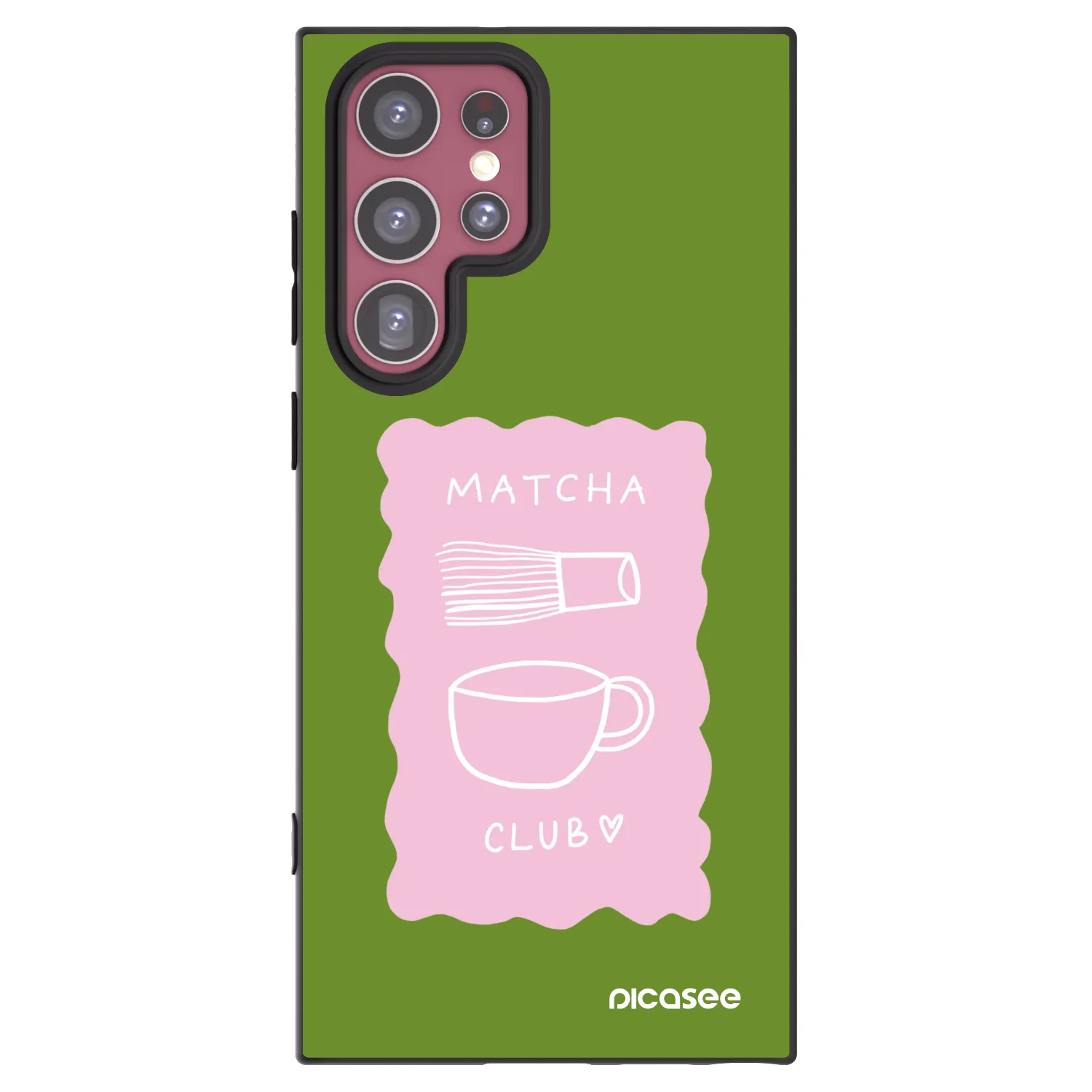 Picasee Μαύρη θήκη σιλικόνης για Samsung Galaxy S22 Ultra 5G - Matcha club