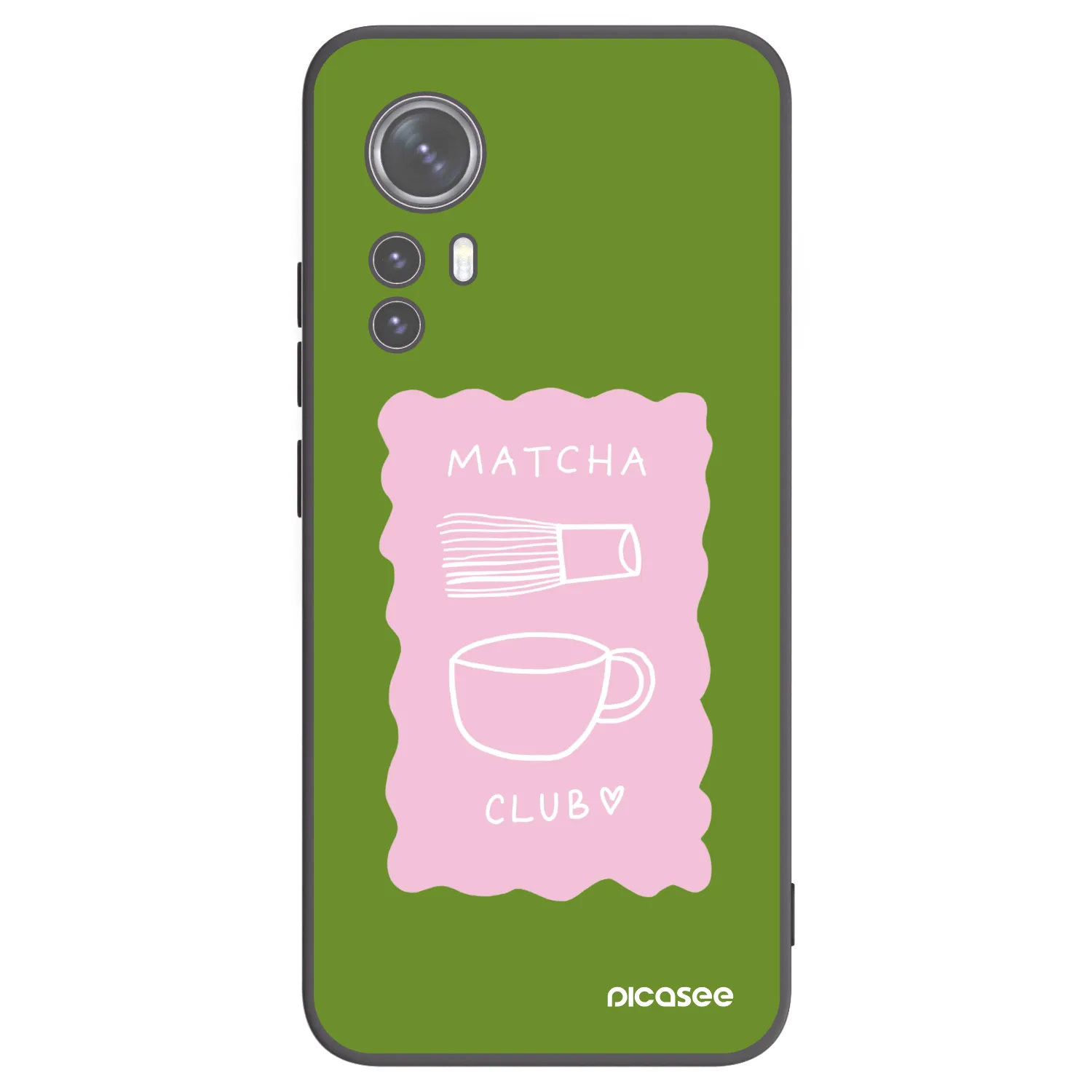 Picasee Μαύρη θήκη σιλικόνης για Xiaomi 12 - Matcha club
