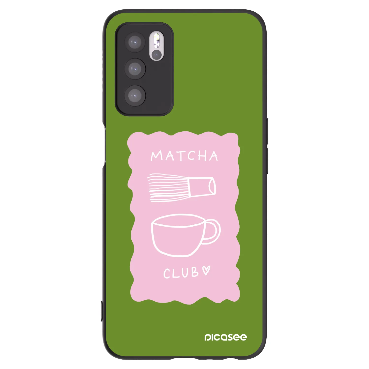 Picasee Μαύρη θήκη σιλικόνης για OPPO A16s - Matcha club